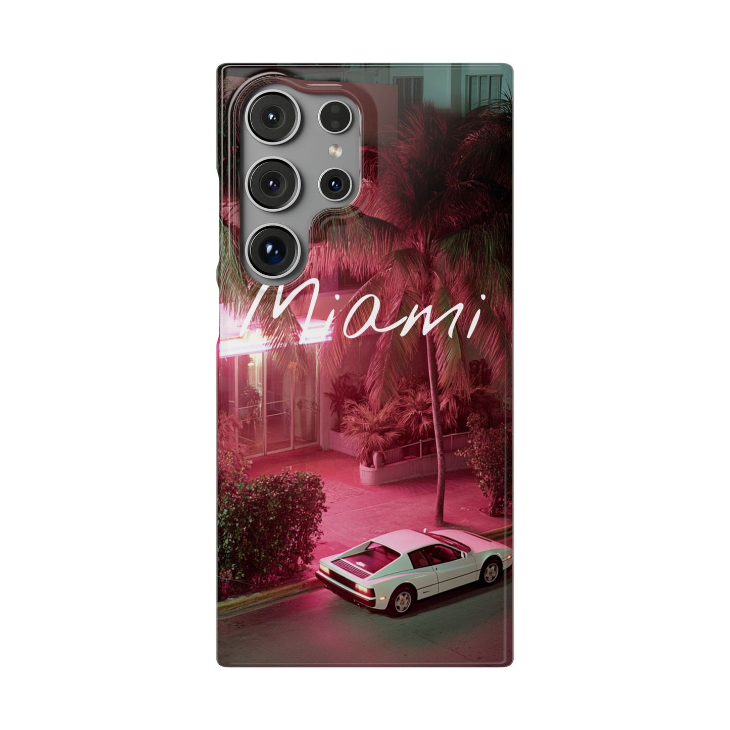 Miami Vibes Snap Case, Tropical Phone Cover, Summer Accessory, Gift for Travel Lovers, Neon Aesthetic, Beach-themed Tech
