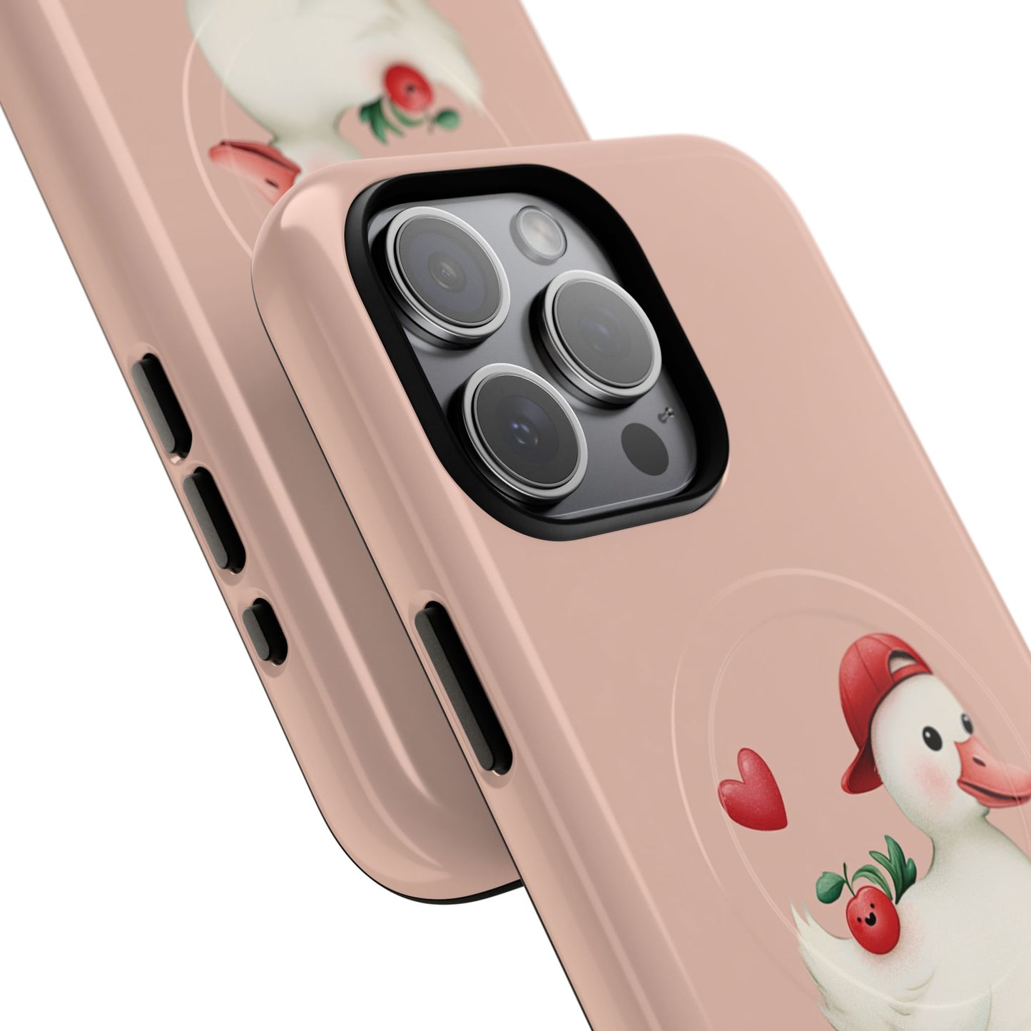 Duck Skateboard Magnetic Phone Case — Cute Pink Protective iPhone Cover