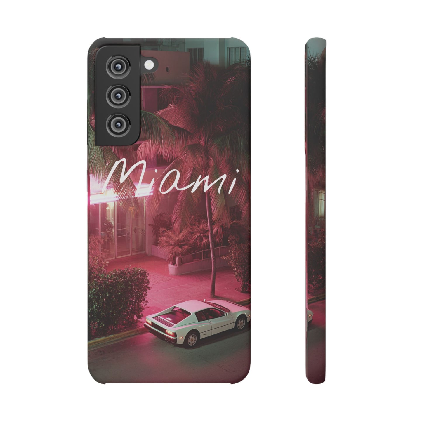 Miami Vibes Snap Case, Tropical Phone Cover, Summer Accessory, Gift for Travel Lovers, Neon Aesthetic, Beach-themed Tech