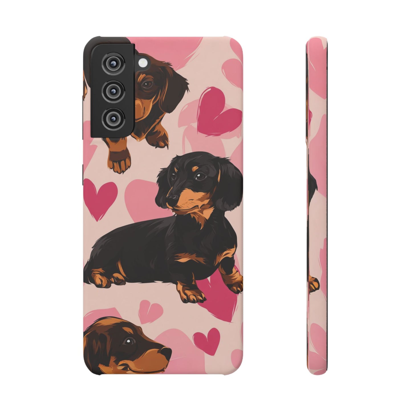 Pink Dachshund Love Phone Case for Iphone and Samsung Customistion and Free Shipping Avvialable