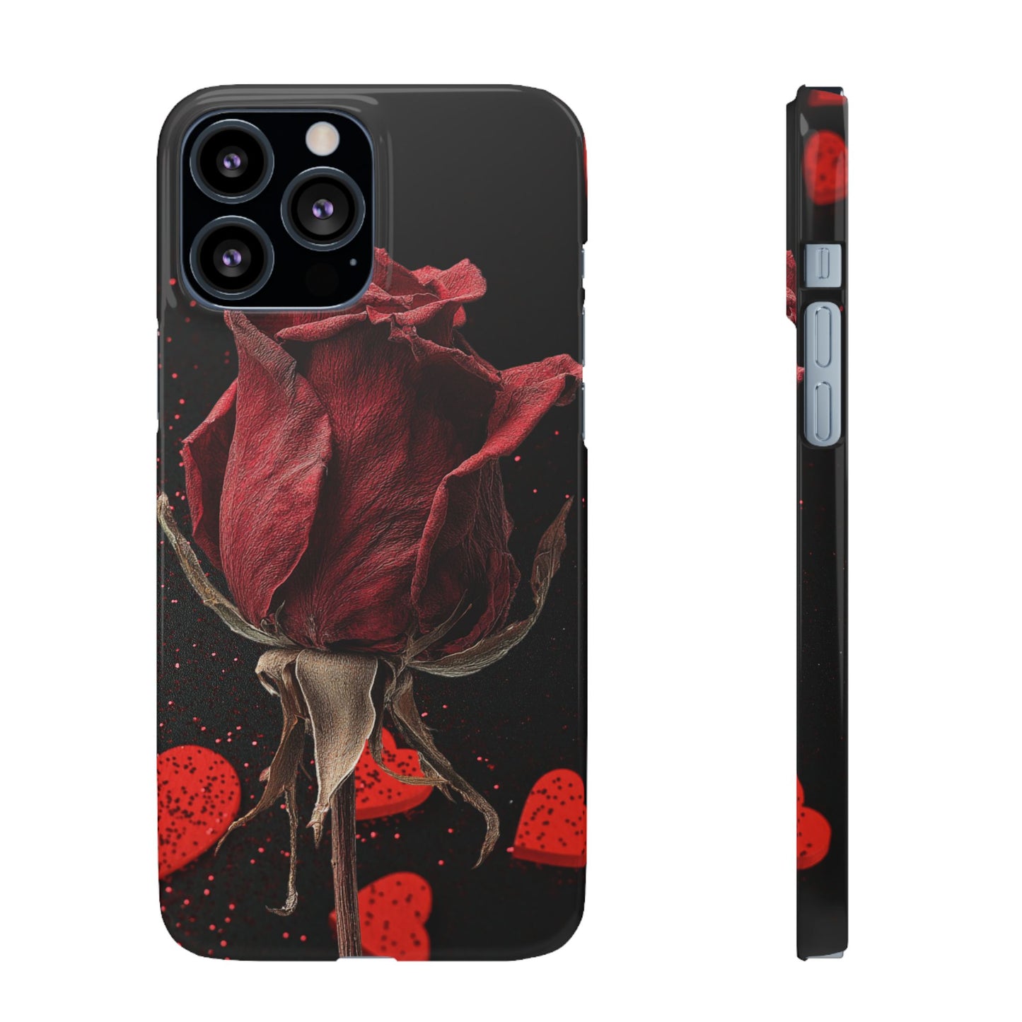 Romantic Rose Snap Case, Floral Phone Cover, Valentines Day Gift, Trendy Mobile Accessory, Heart Design Case, Elegant Phone Protector