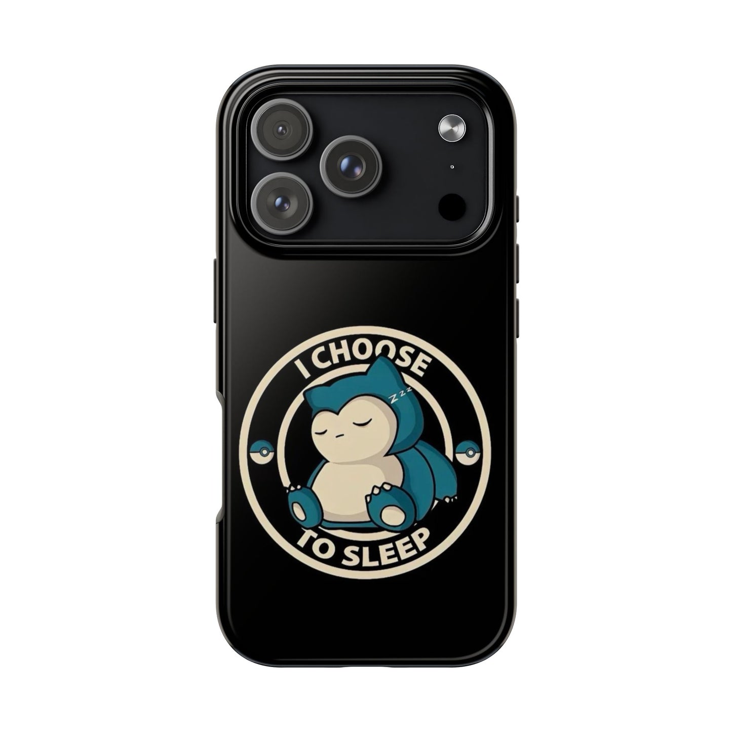 I Chose to Sleep Cat iPhone 17 Tough Phone Case | Vintage Black