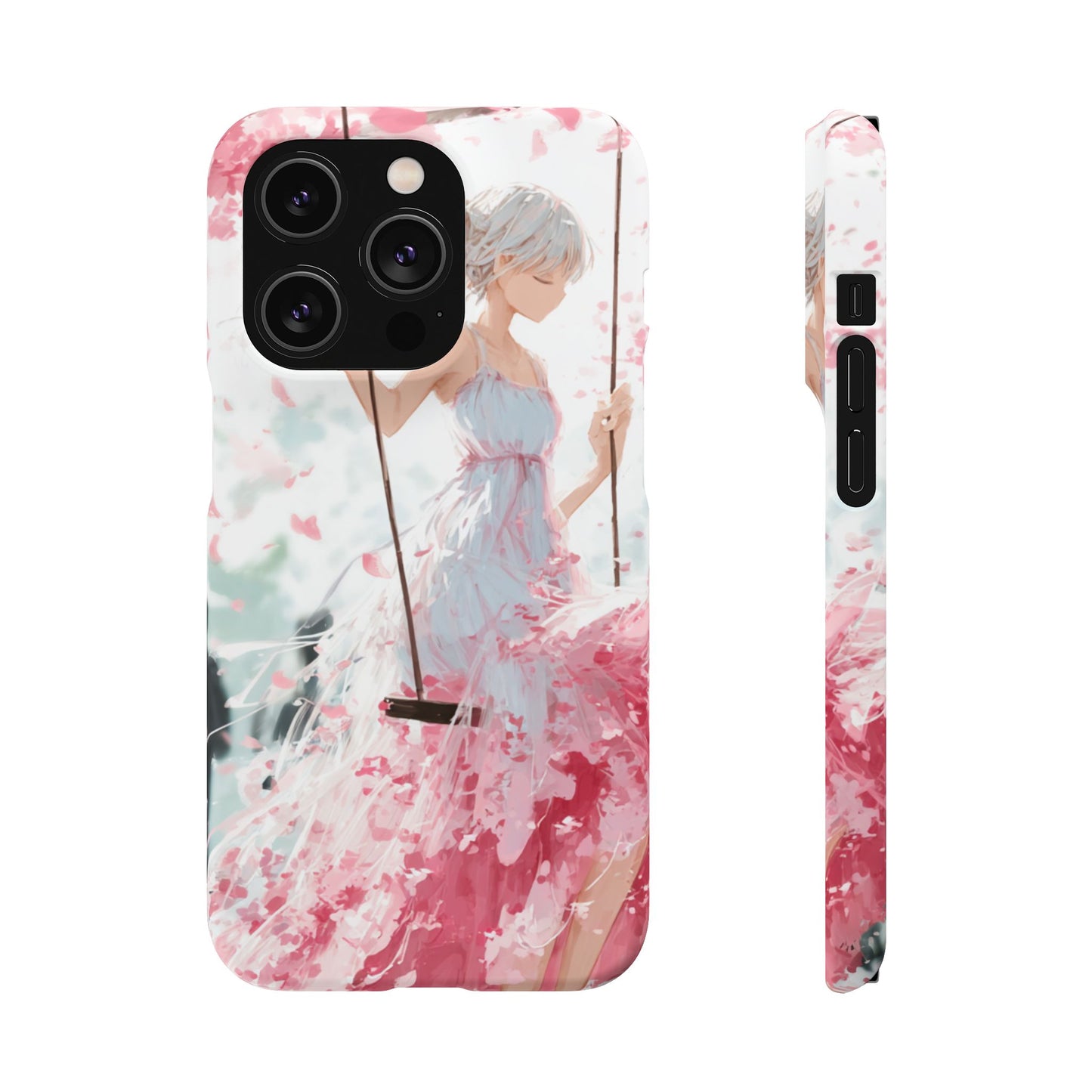 Elegant Floral Snap Cases for iPhone, Personalized Phone Covers, Cute Spring Gifts, Anime Aesthetic Accessories, Flower-themed Cell [...]
