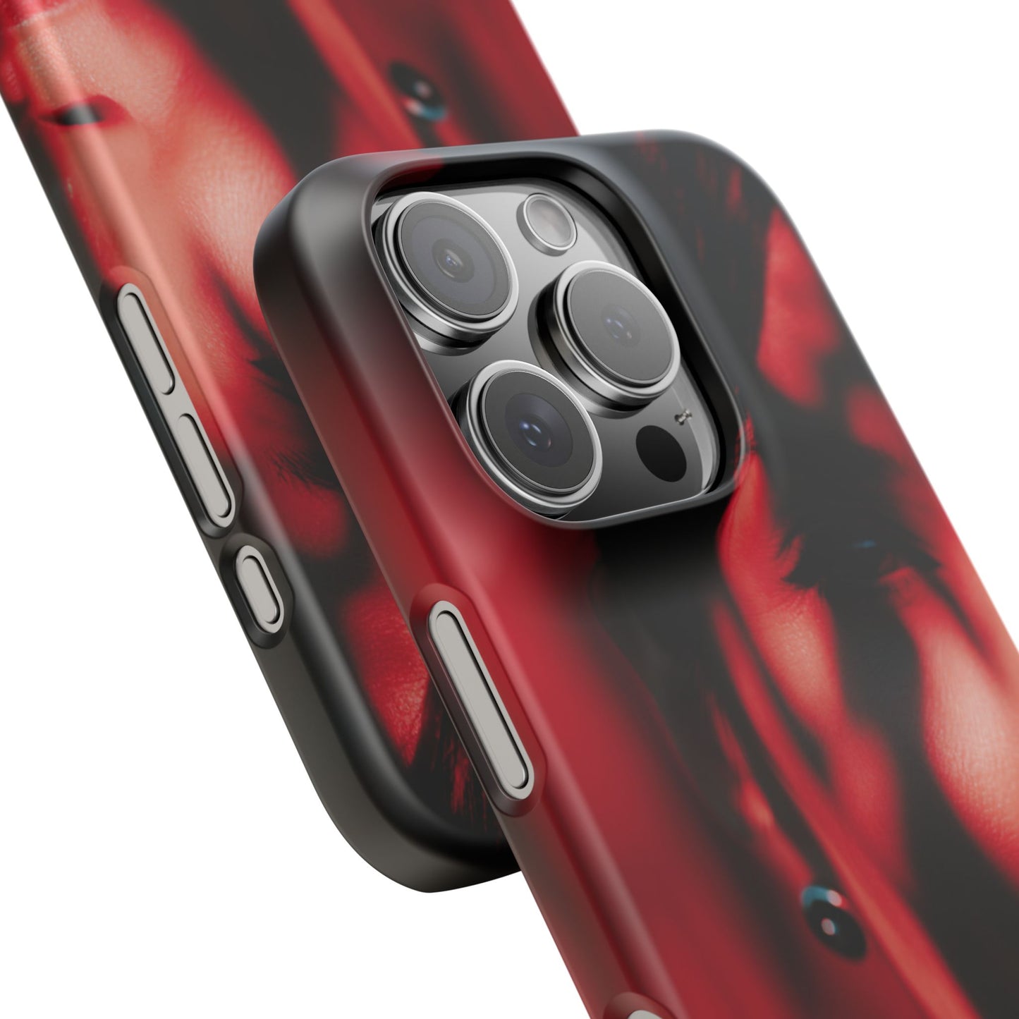 Stylish Snap Cases for Phone, Artistic Phone Cover, Unique Gifts, Red Aesthetic Case, Trendy Accessory, Vibrant Protection