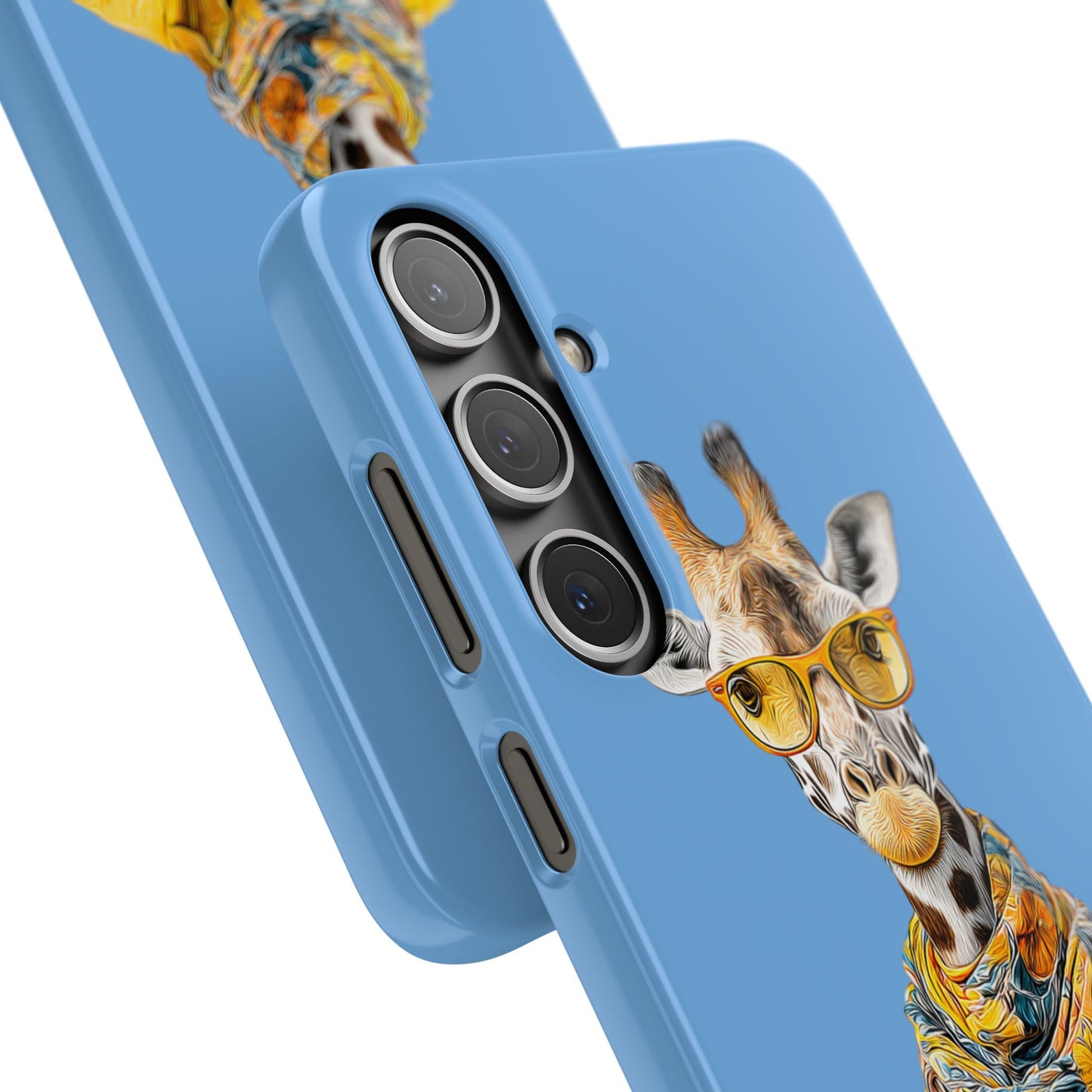 Giraffe Blue Snap Case Phone Cover for Animal Lover Iphone and Samsung models