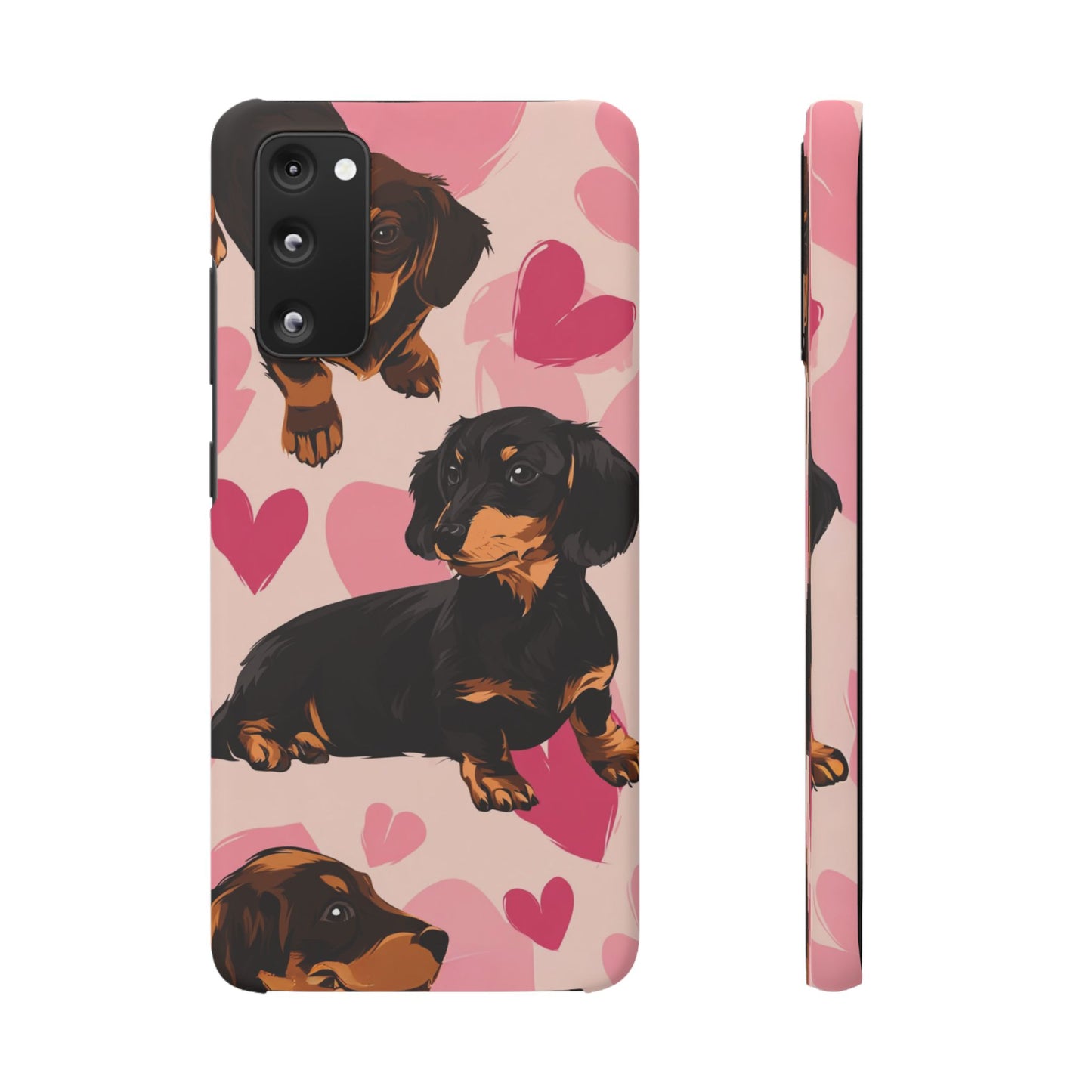 Pink Dachshund Love Phone Case for Iphone and Samsung Customistion and Free Shipping Avvialable