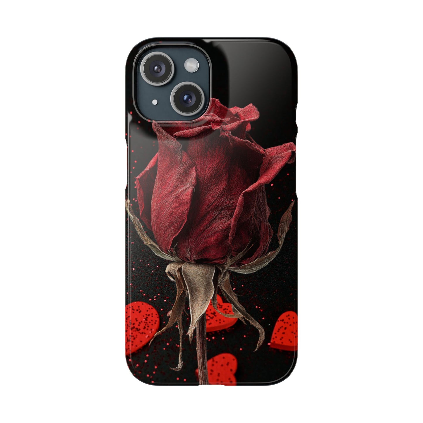 Romantic Rose Snap Case, Floral Phone Cover, Valentines Day Gift, Trendy Mobile Accessory, Heart Design Case, Elegant Phone Protector
