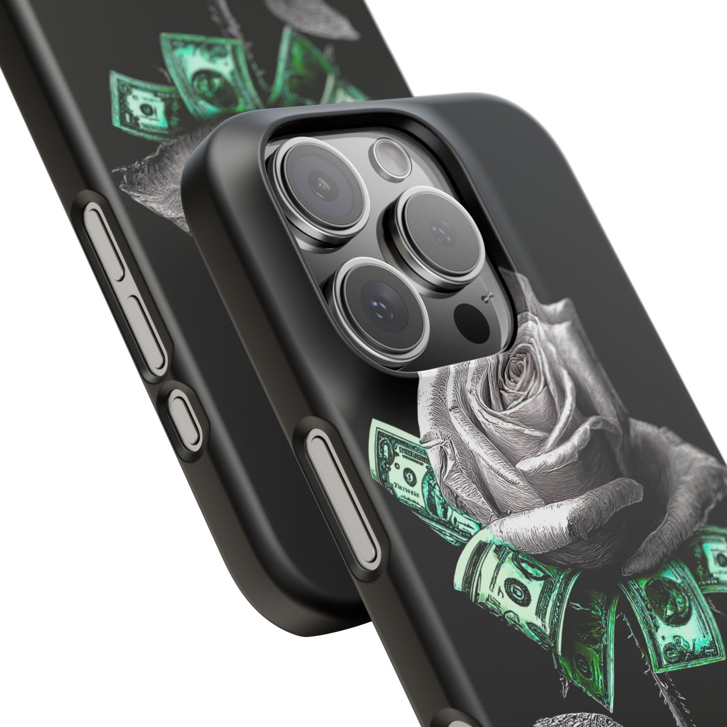 Stylish Rose & Money Snap Case - Floral Phone Protection, Trendy Gift for Him/Her, Birthday Present, Accessories for Teens