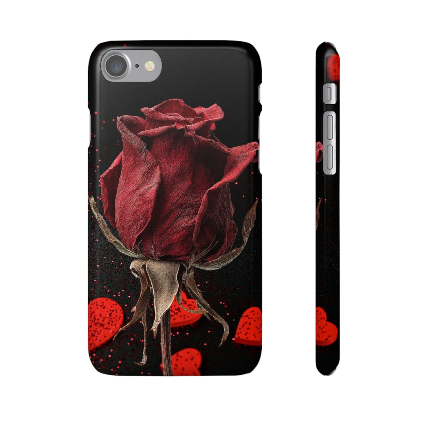 Romantic Rose Snap Case, Floral Phone Cover, Valentines Day Gift, Trendy Mobile Accessory, Heart Design Case, Elegant Phone Protector