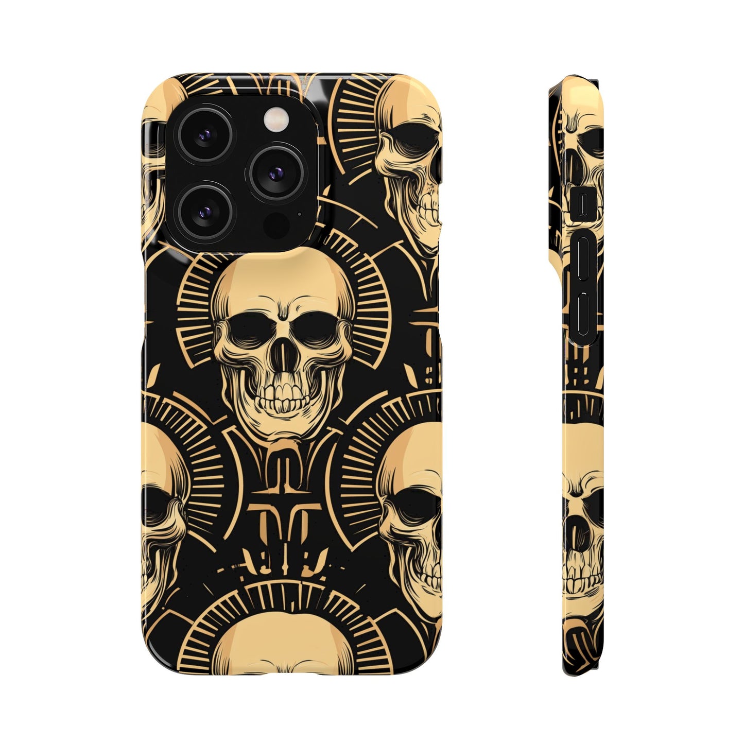 Skull Print Snap Case, Edgy Phone Cover for Goth Lovers, Protective Shell for Halloween, Unique Gift for Him or Her