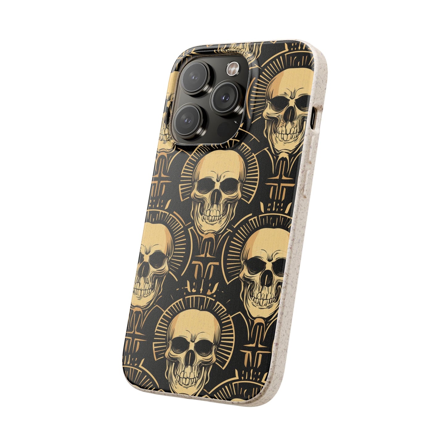 Skull Biodegradable Phone Case, Eco-Friendly iPhone Cover, Sustainable Gift, Cool Skull Design, Skull Art Accessories, Halloween Decor