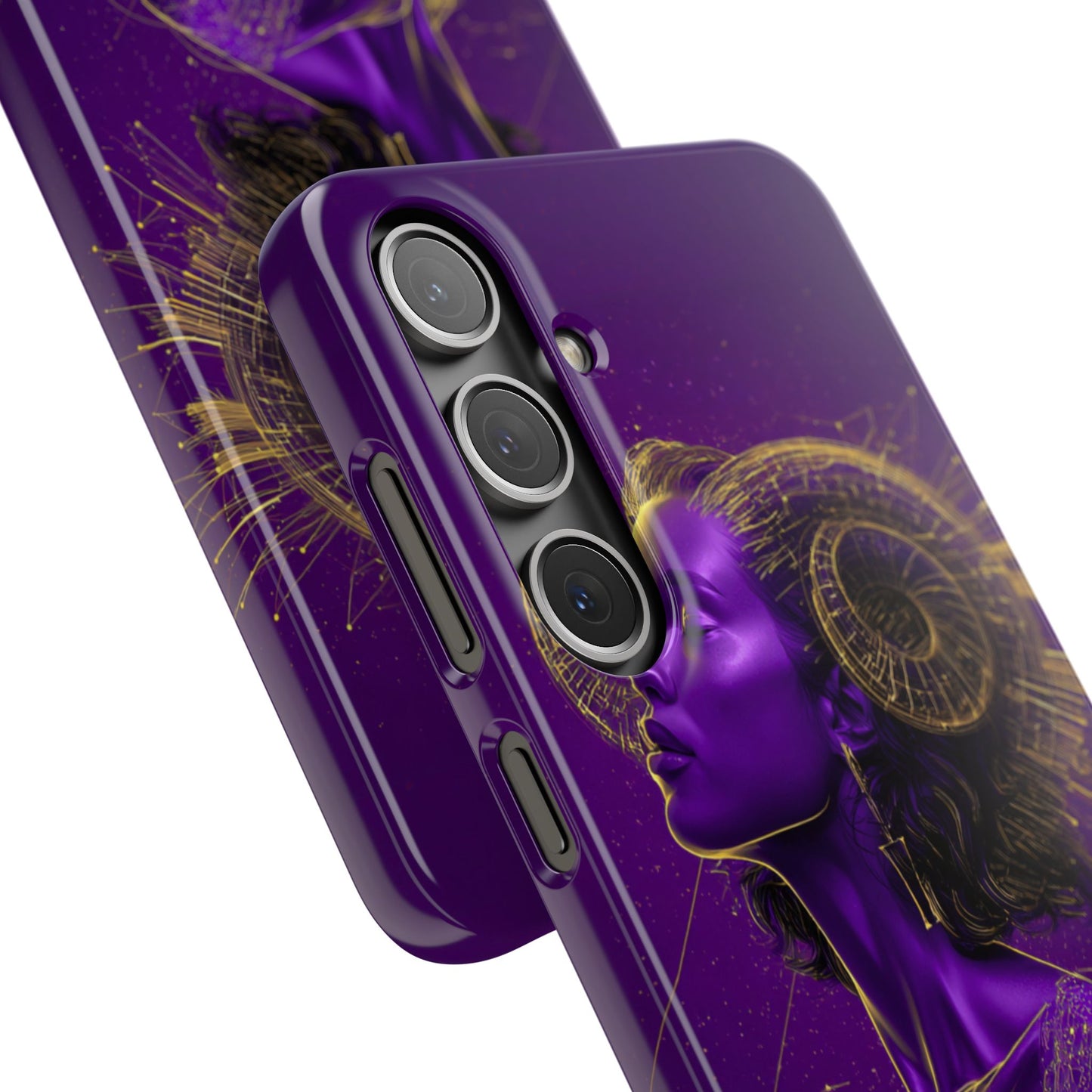 Purple & Gold Celestial Virgo Phone Case – Snap Cover for Samsung & iPhone