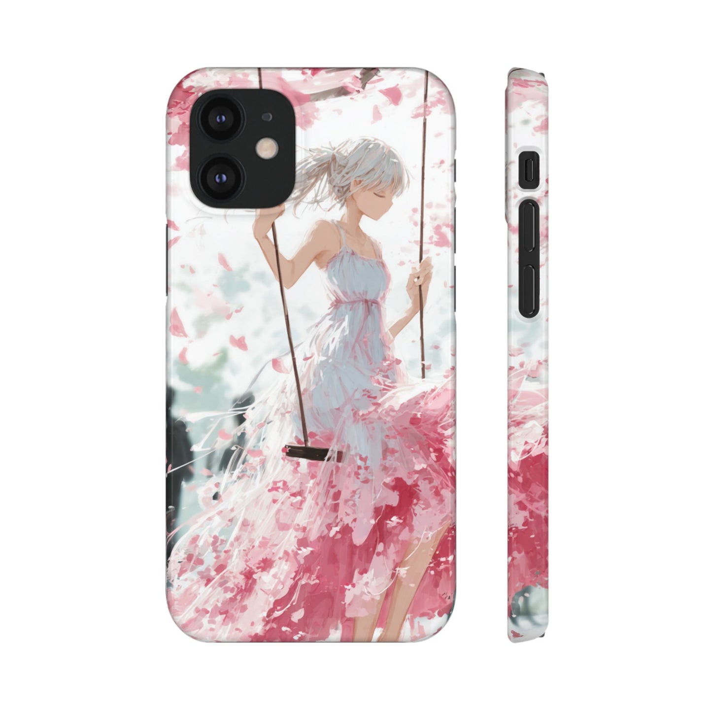 Elegant Floral Snap Cases for iPhone, Personalized Phone Covers, Cute Spring Gifts, Anime Aesthetic Accessories, Flower-themed Cell [...]