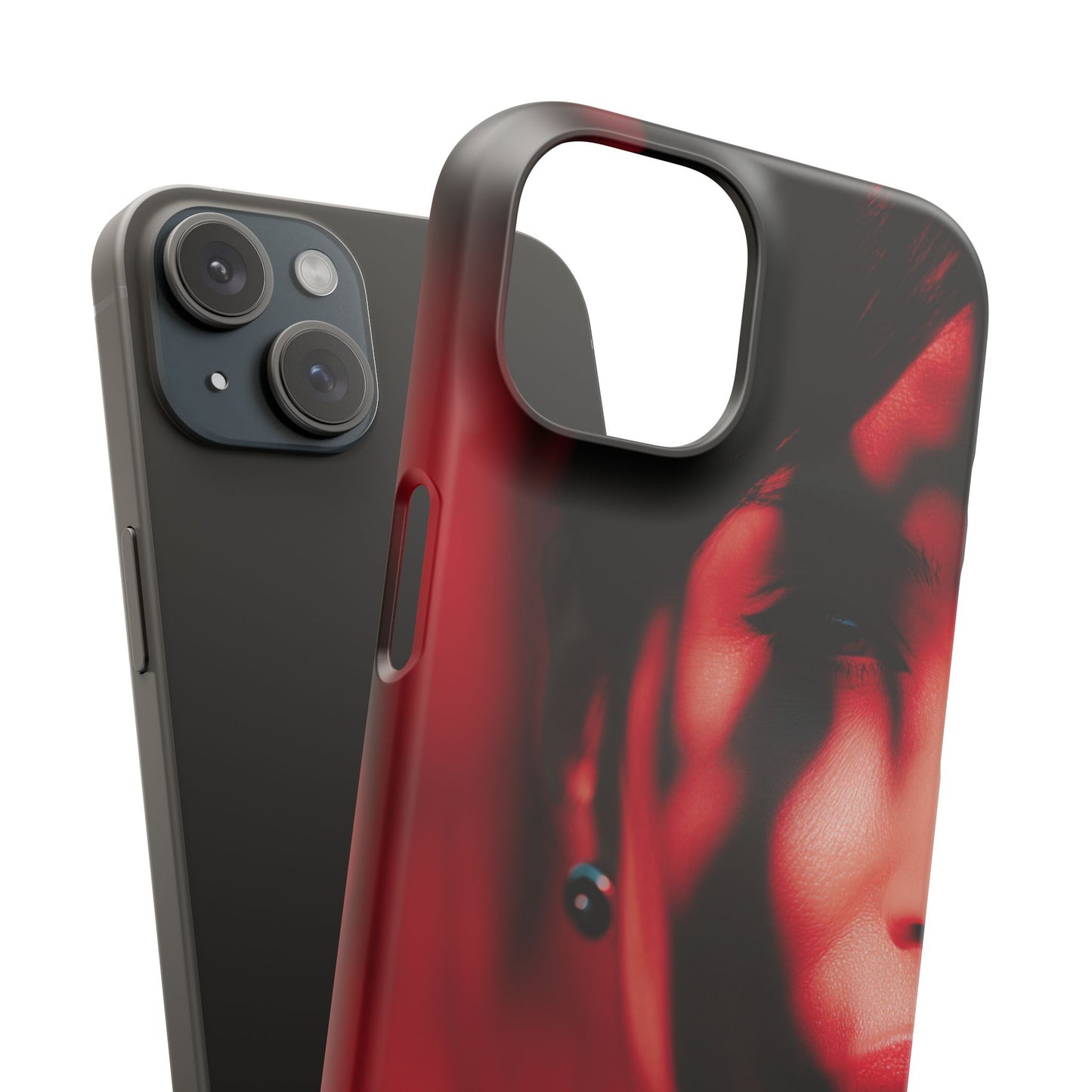 Stylish Snap Cases for Phone, Artistic Phone Cover, Unique Gifts, Red Aesthetic Case, Trendy Accessory, Vibrant Protection