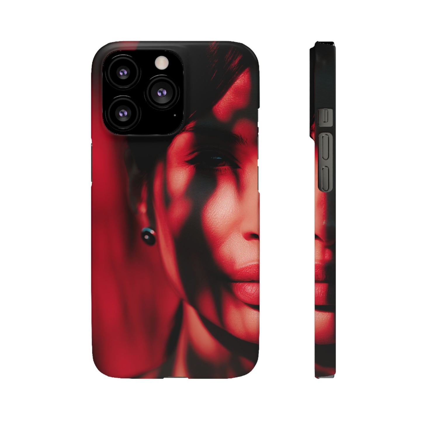 Stylish Snap Cases for Phone, Artistic Phone Cover, Unique Gifts, Red Aesthetic Case, Trendy Accessory, Vibrant Protection
