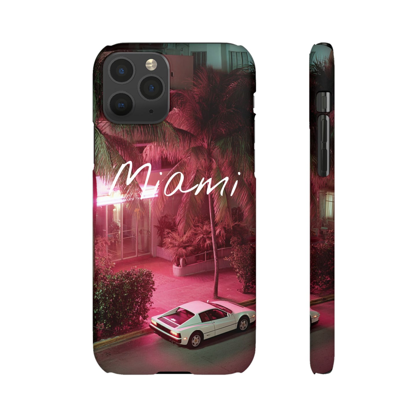 Miami Vibes Snap Case, Tropical Phone Cover, Summer Accessory, Gift for Travel Lovers, Neon Aesthetic, Beach-themed Tech