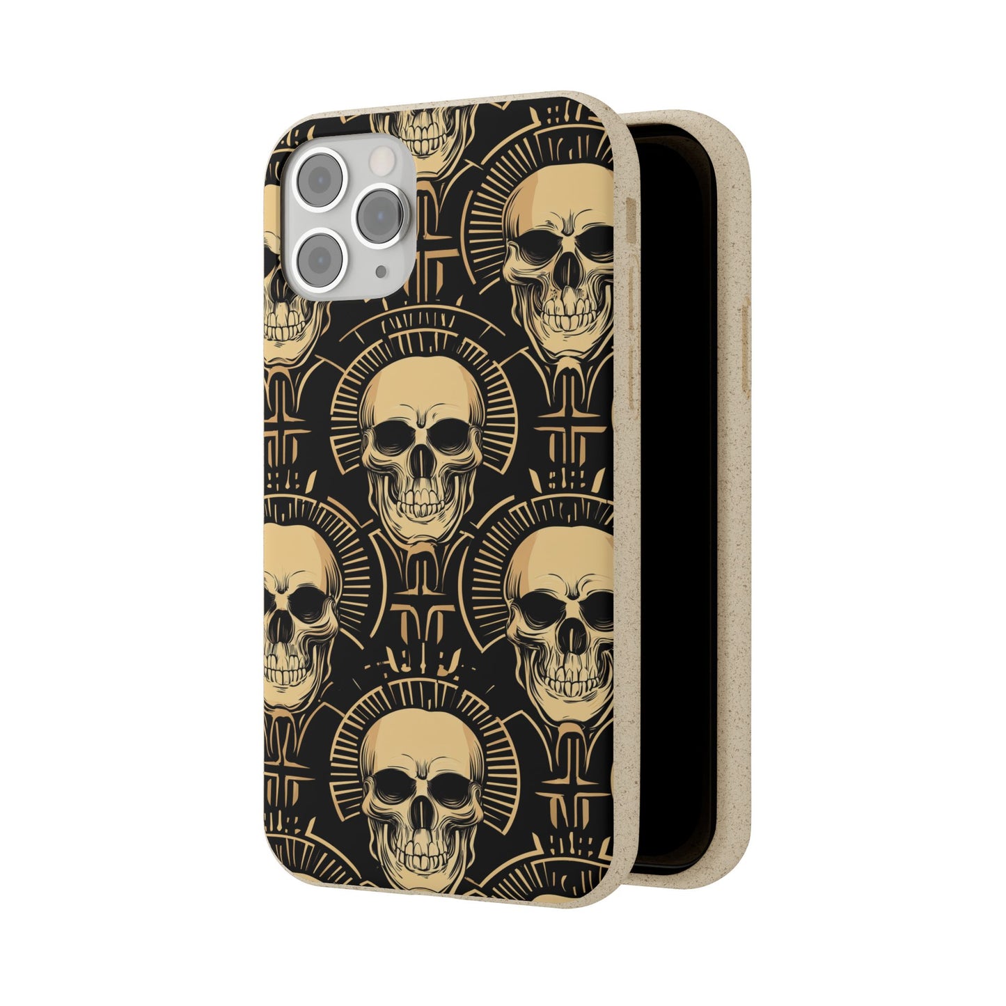 Skull Biodegradable Phone Case, Eco-Friendly iPhone Cover, Sustainable Gift, Cool Skull Design, Skull Art Accessories, Halloween Decor