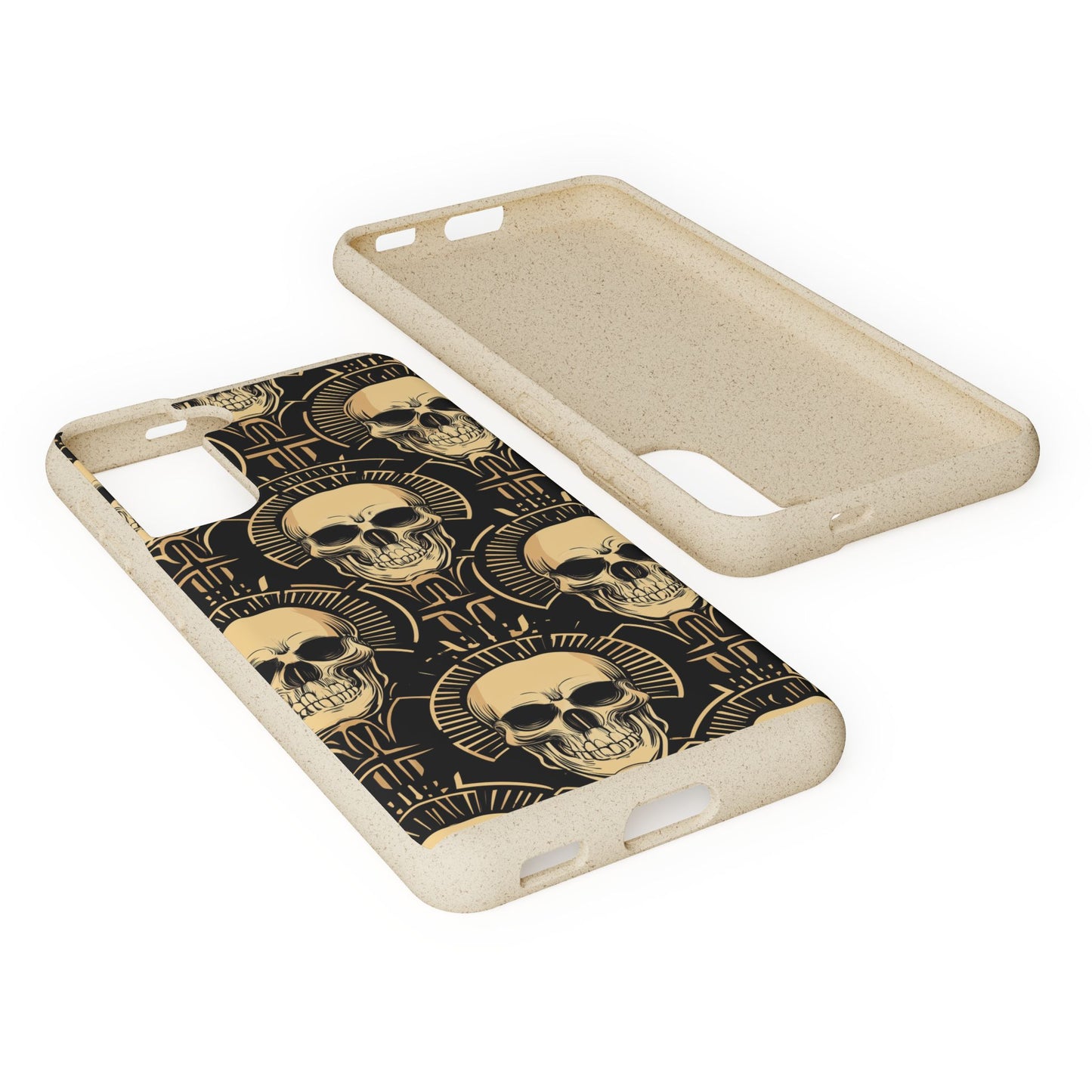 Skull Biodegradable Phone Case, Eco-Friendly iPhone Cover, Sustainable Gift, Cool Skull Design, Skull Art Accessories, Halloween Decor