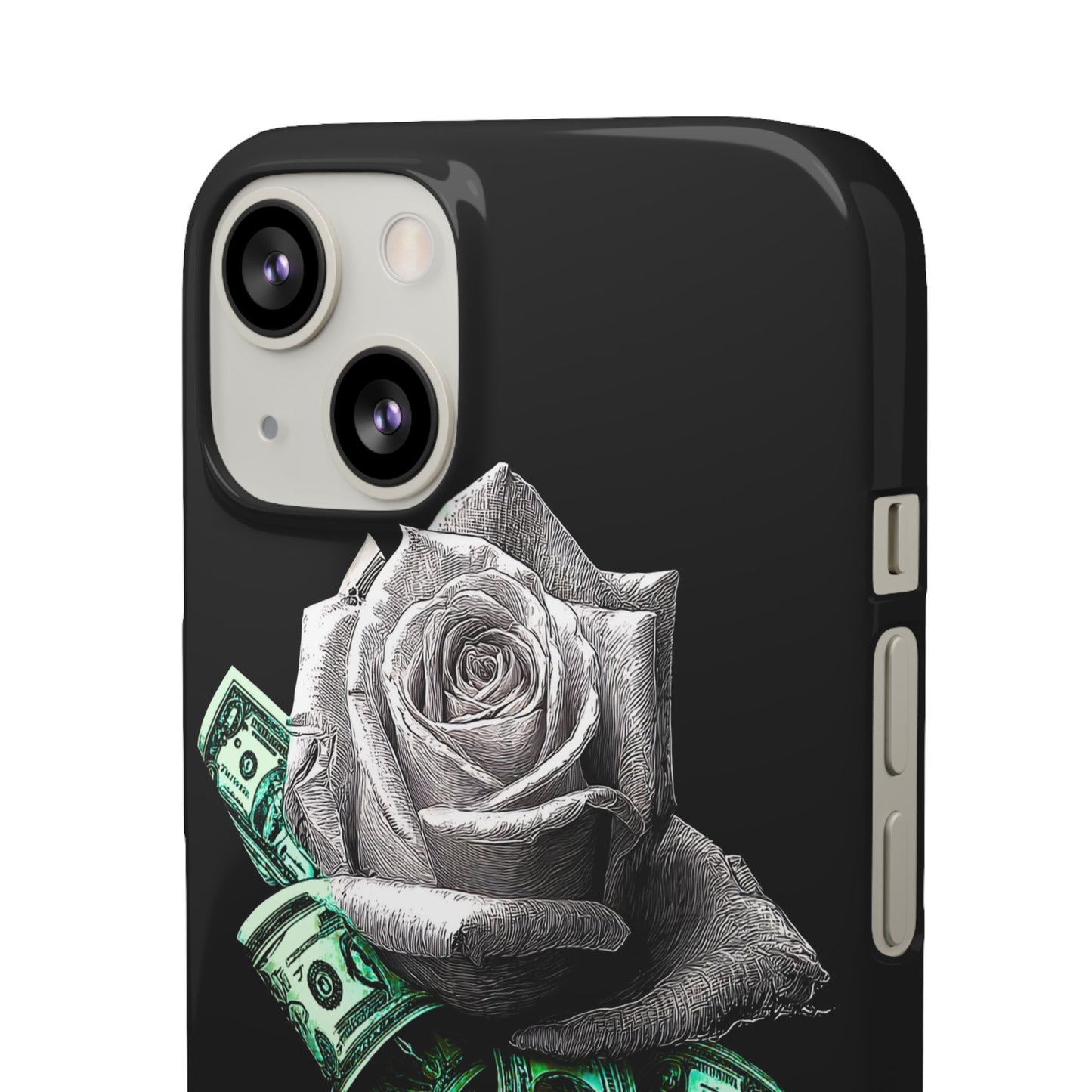 Stylish Rose & Money Snap Case - Floral Phone Protection, Trendy Gift for Him/Her, Birthday Present, Accessories for Teens