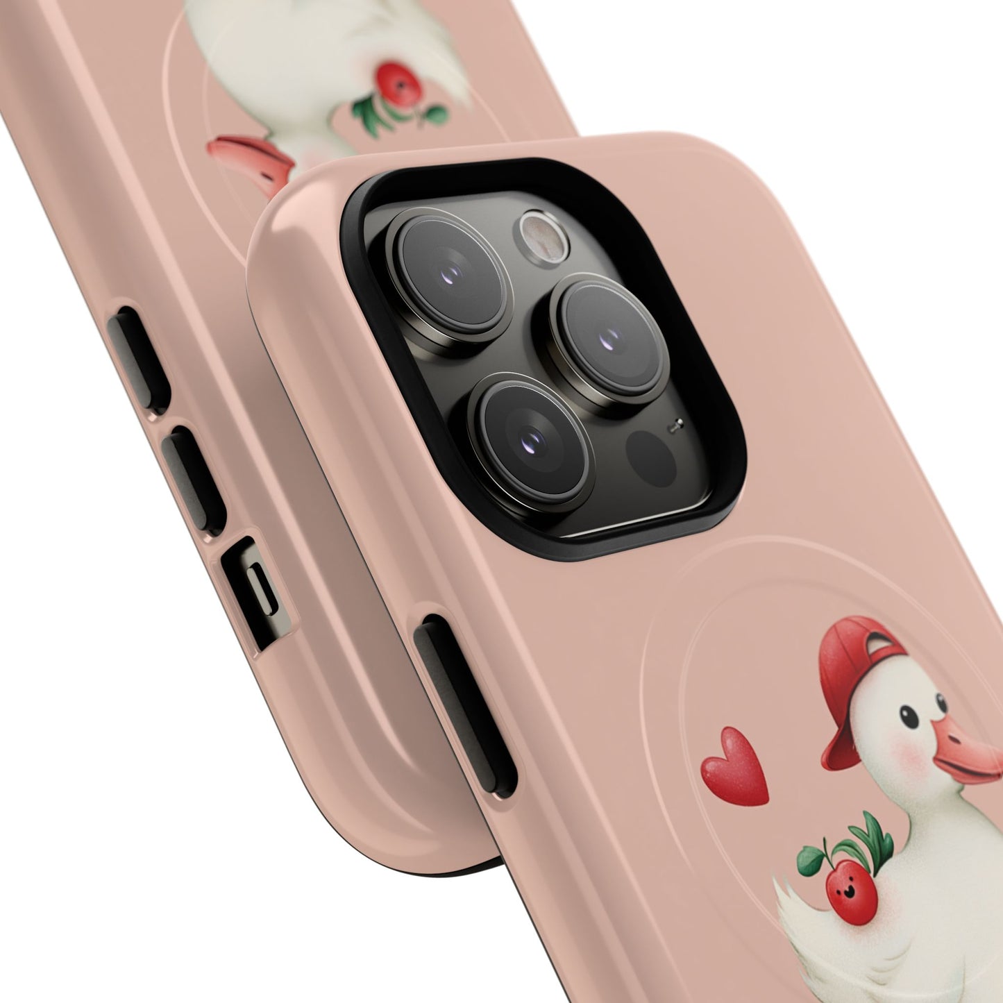 Duck Skateboard Magnetic Phone Case — Cute Pink Protective iPhone Cover