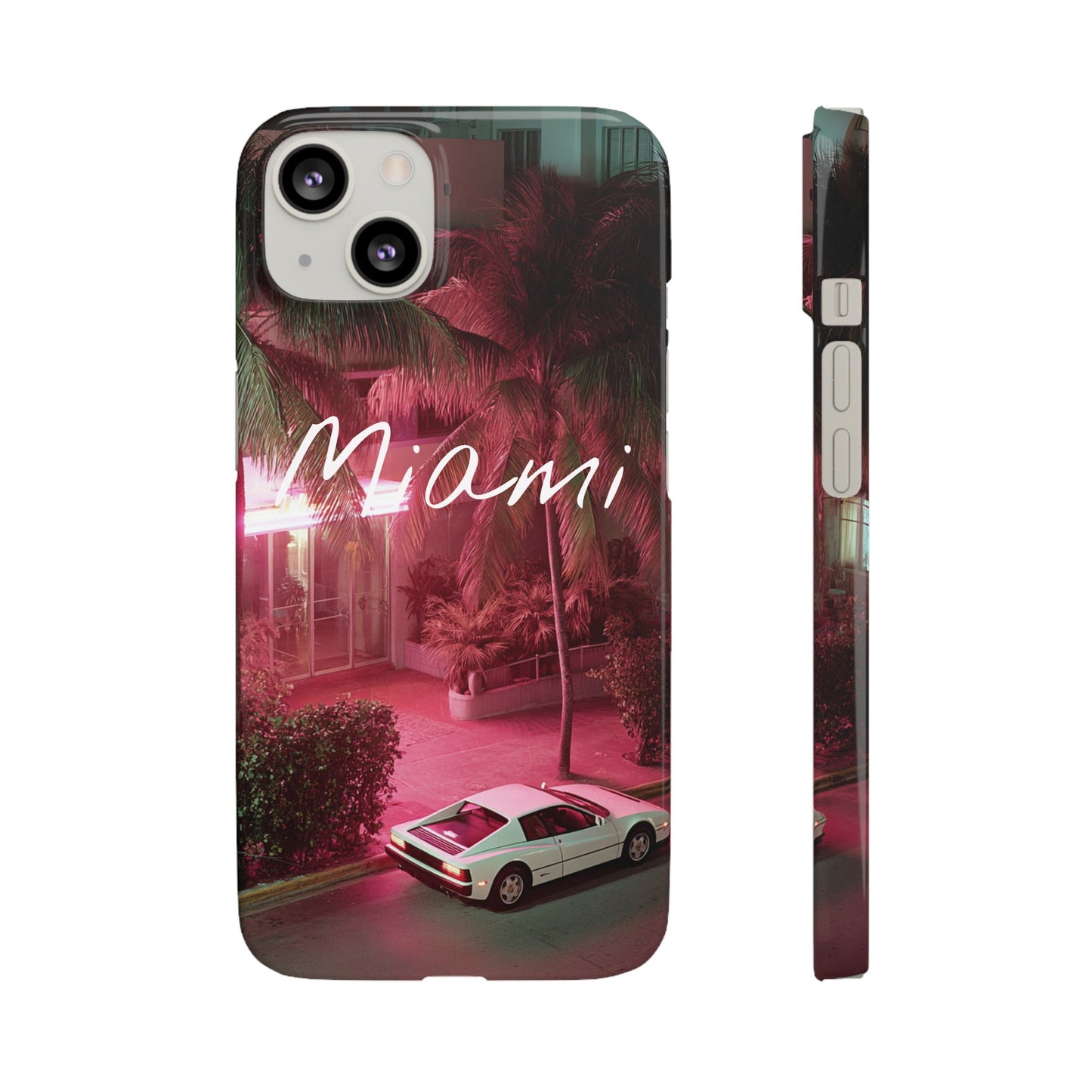 Miami Vibes Snap Case, Tropical Phone Cover, Summer Accessory, Gift for Travel Lovers, Neon Aesthetic, Beach-themed Tech