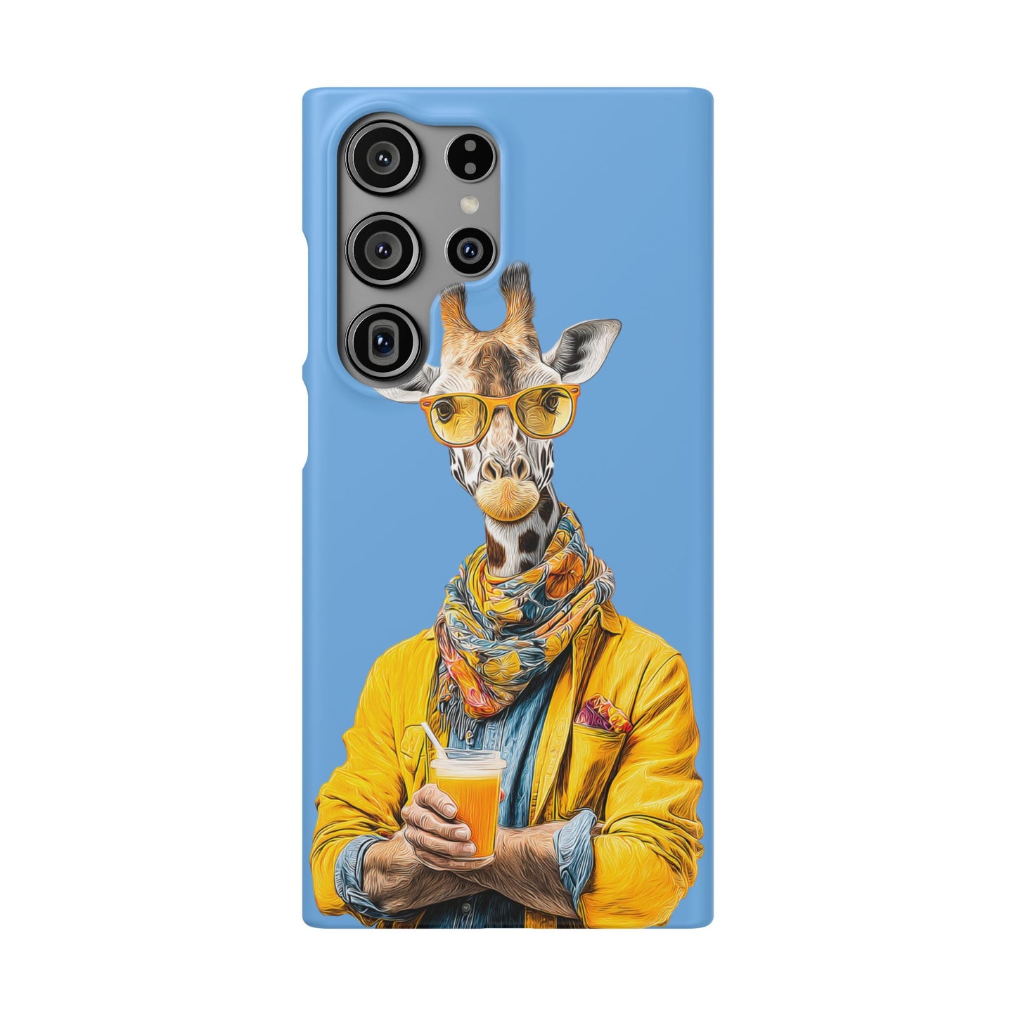 Giraffe Blue Snap Case Phone Cover for Animal Lover Iphone and Samsung models