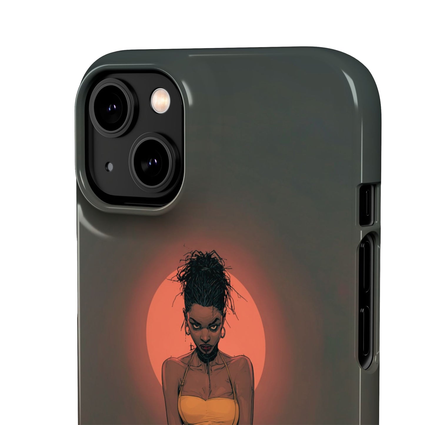 Creepy Vampire Girl Snap Case, Halloween Style iPhone Samsung Cover, Spooky Gothic Phone Accessories, Scary Horror Character Device