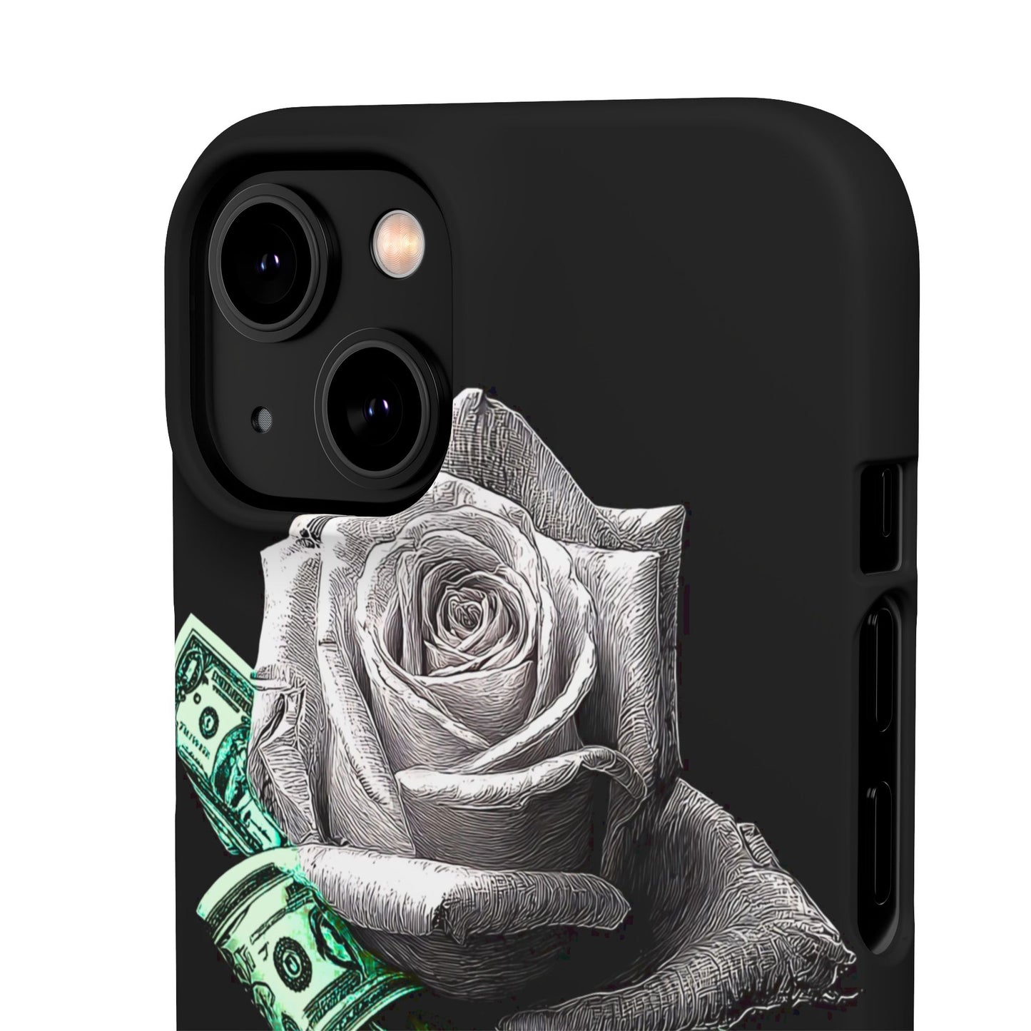 Stylish Rose & Money Snap Case - Floral Phone Protection, Trendy Gift for Him/Her, Birthday Present, Accessories for Teens