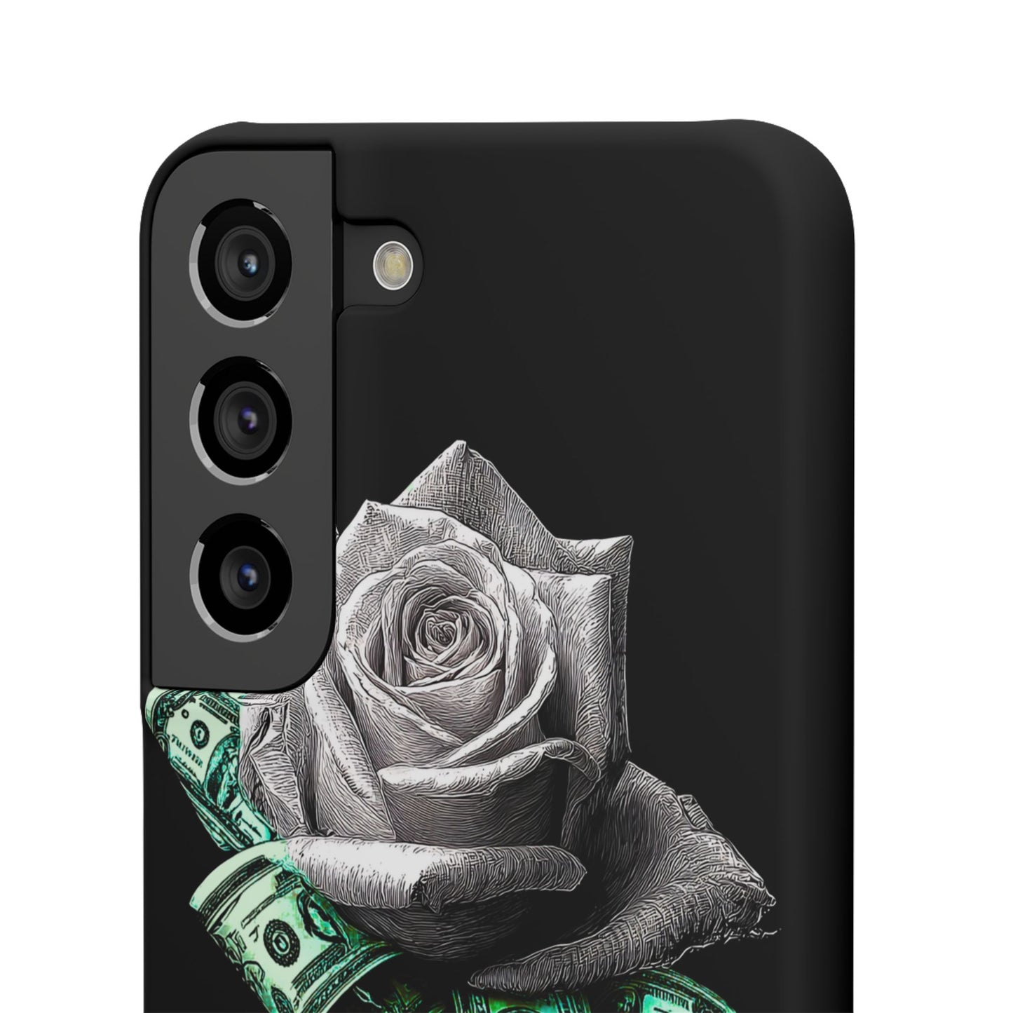 Stylish Rose & Money Snap Case - Floral Phone Protection, Trendy Gift for Him/Her, Birthday Present, Accessories for Teens