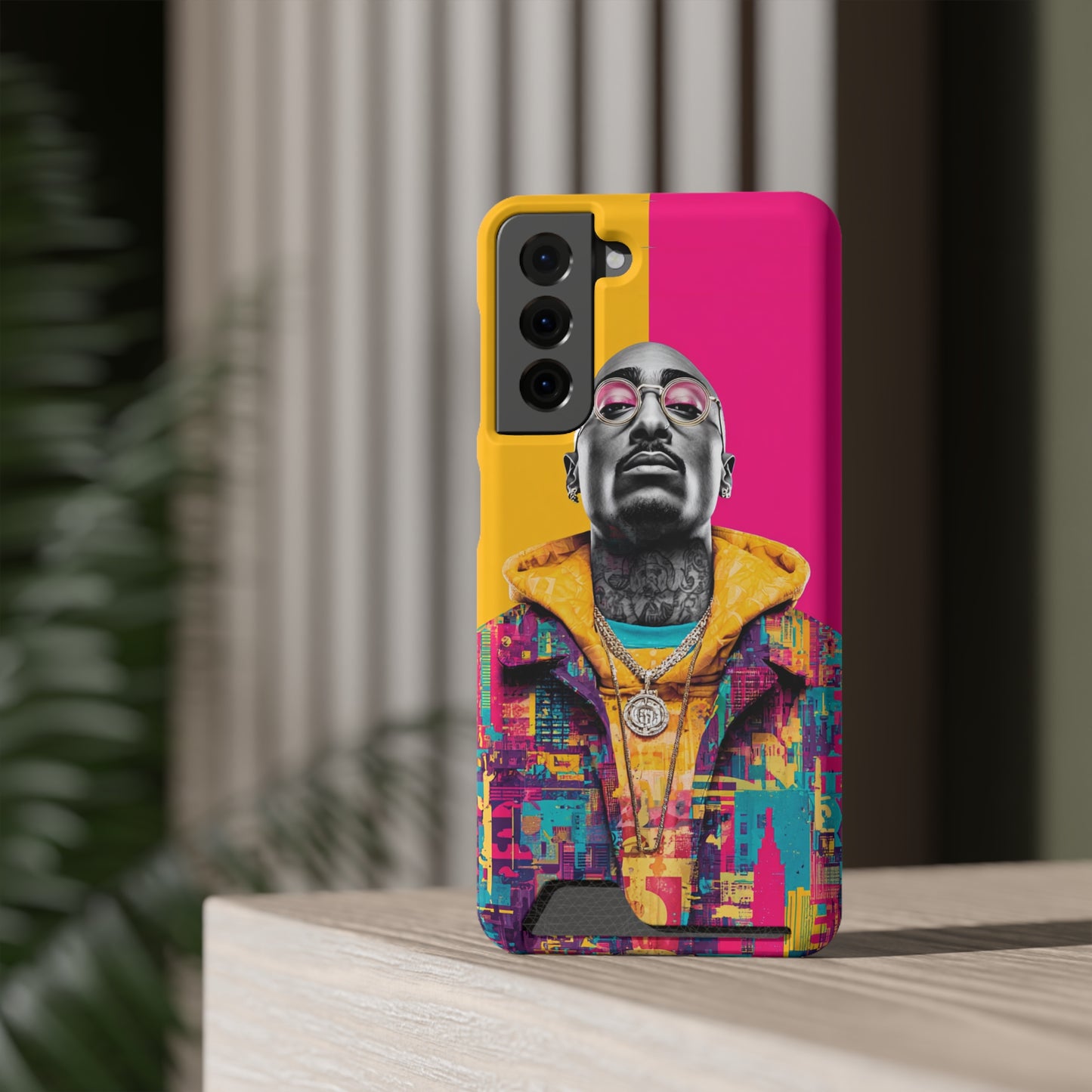 Vibrant Phone Case With Card Holder - Retro Style, Hip Hop Lover's Accessory, Colorful Gift, Music Enthusiast Essential, Unique Phone [...]