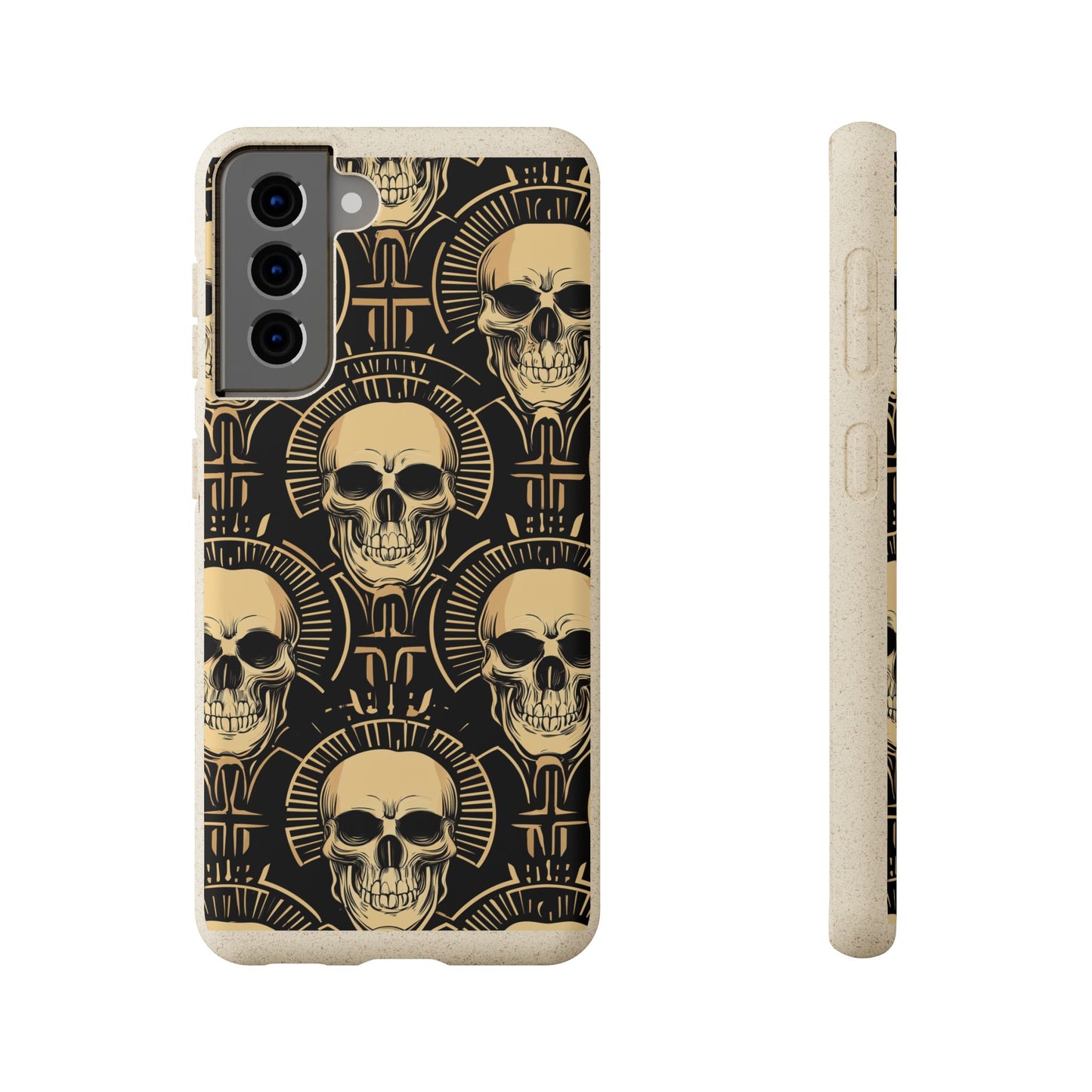 Skull Biodegradable Phone Case, Eco-Friendly iPhone Cover, Sustainable Gift, Cool Skull Design, Skull Art Accessories, Halloween Decor