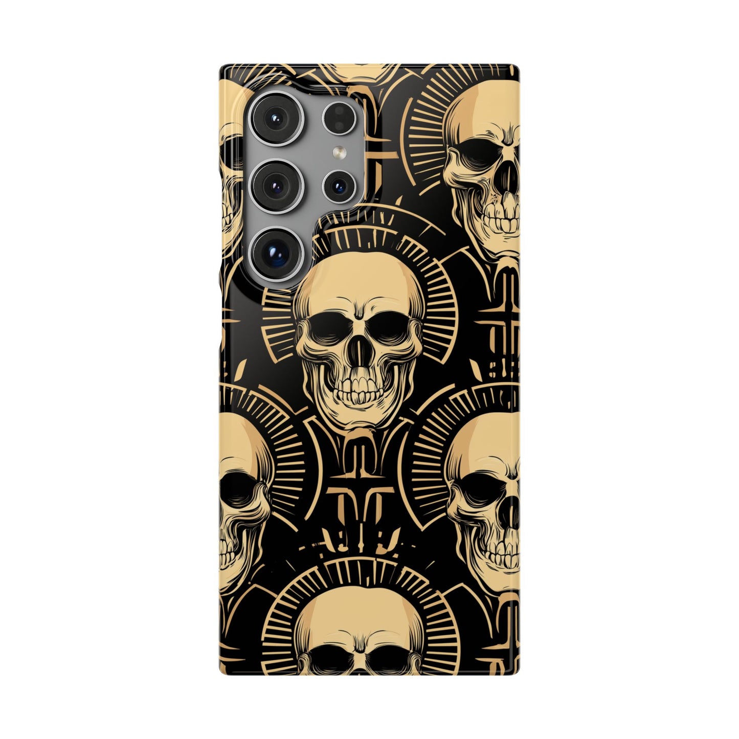 Skull Print Snap Case, Edgy Phone Cover for Goth Lovers, Protective Shell for Halloween, Unique Gift for Him or Her