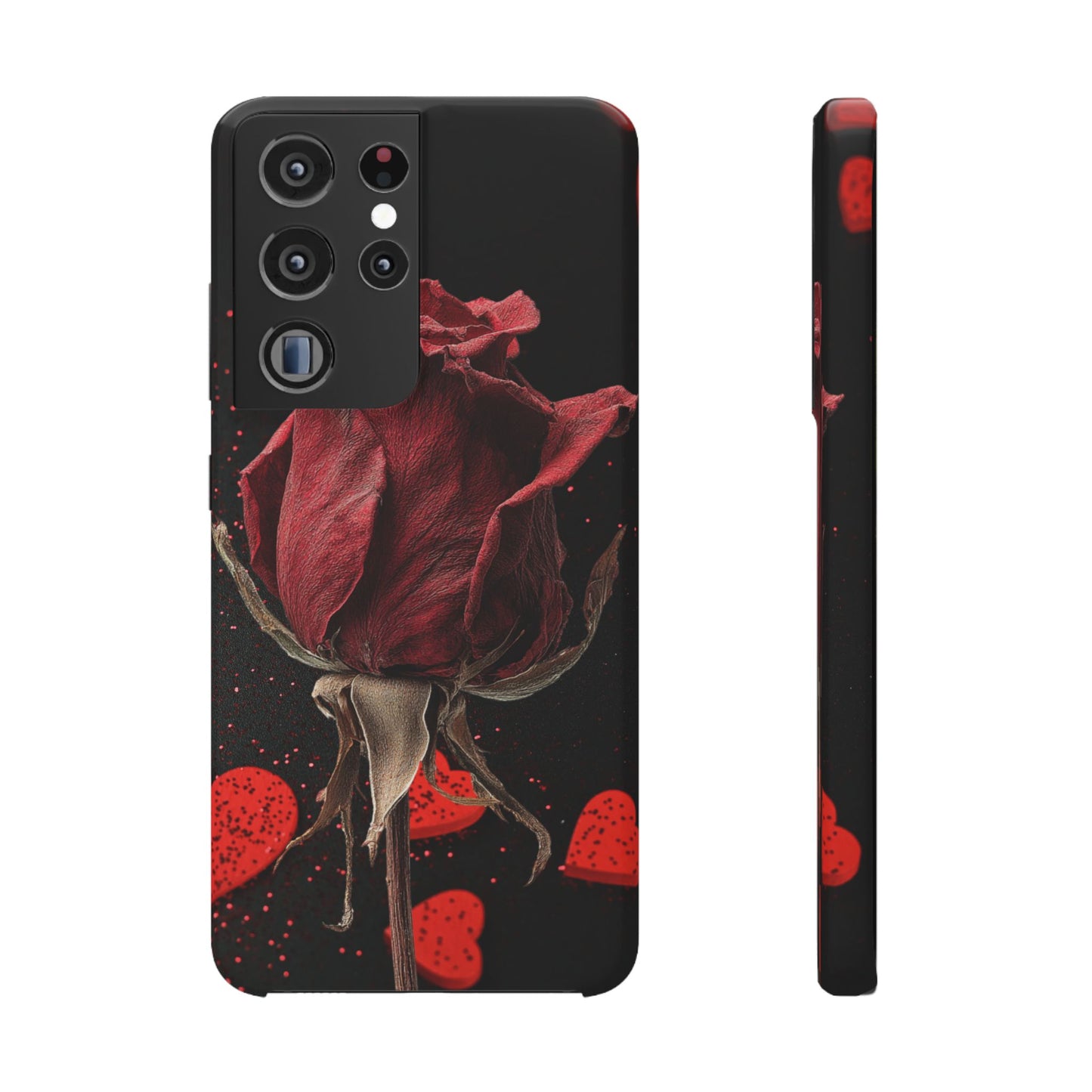 Romantic Rose Snap Case, Floral Phone Cover, Valentines Day Gift, Trendy Mobile Accessory, Heart Design Case, Elegant Phone Protector