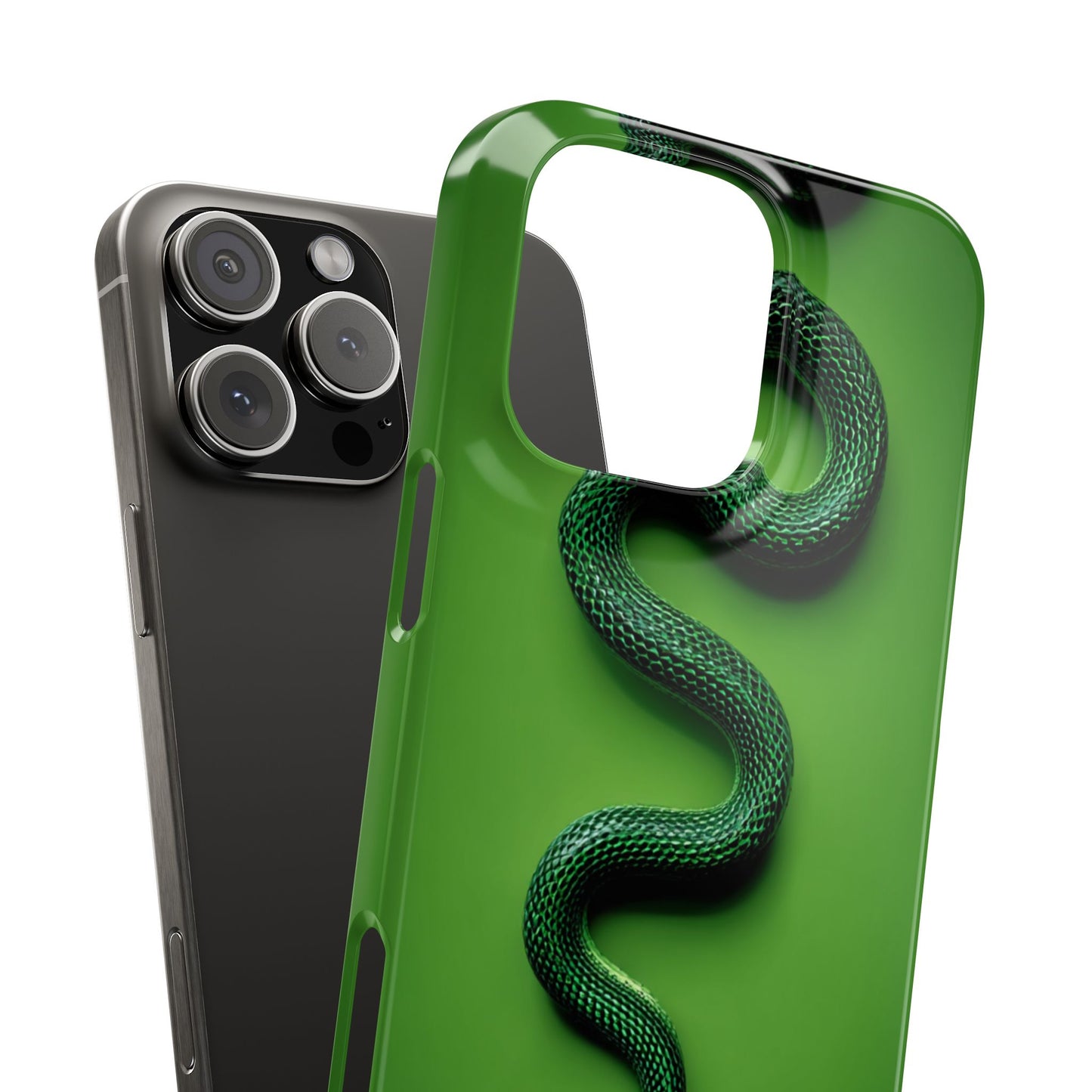 Green Snake Snap Case for iPhone, Stylish Phone Cover, Unique Gift, Trendy Accessory, Birthday, Nature Lover's Phone Case