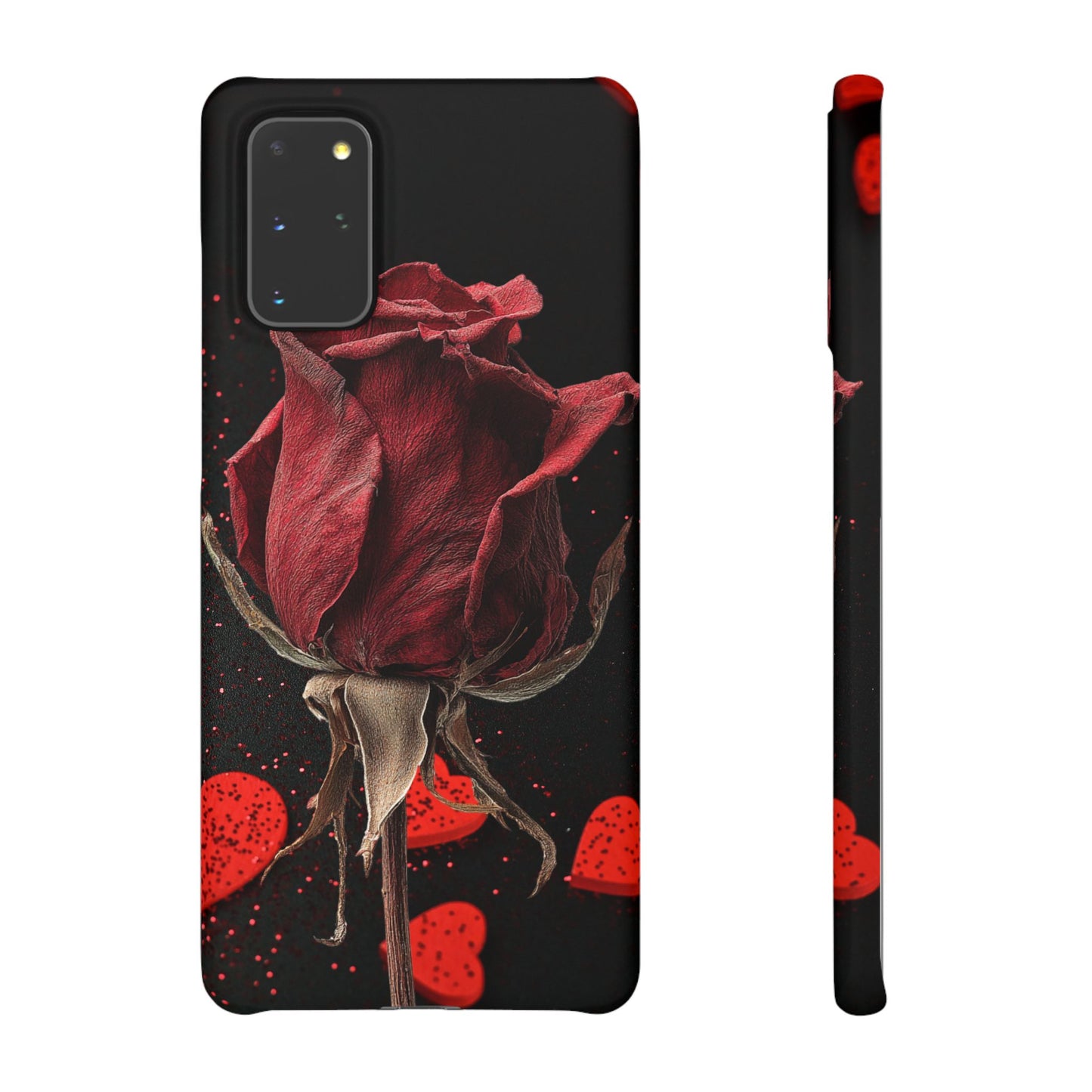 Romantic Rose Snap Case, Floral Phone Cover, Valentines Day Gift, Trendy Mobile Accessory, Heart Design Case, Elegant Phone Protector