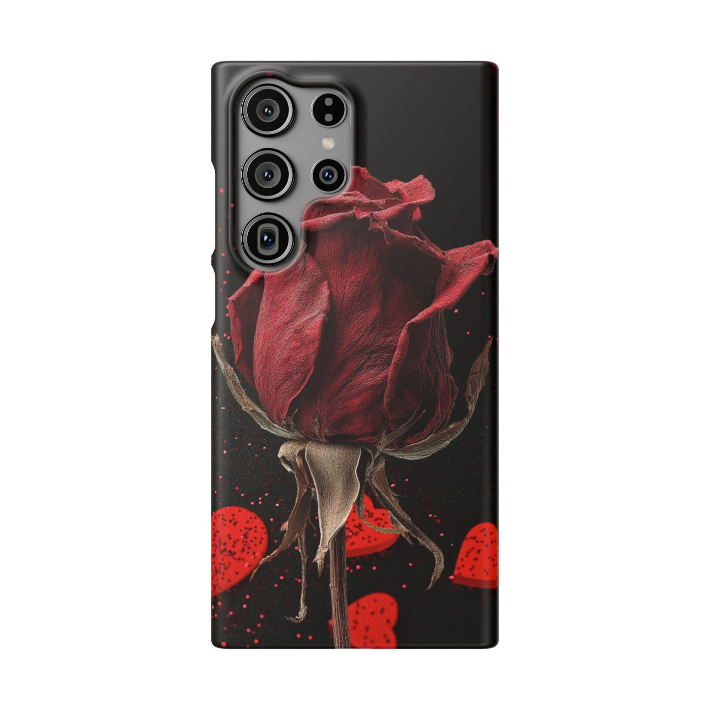Romantic Rose Snap Case, Floral Phone Cover, Valentines Day Gift, Trendy Mobile Accessory, Heart Design Case, Elegant Phone Protector