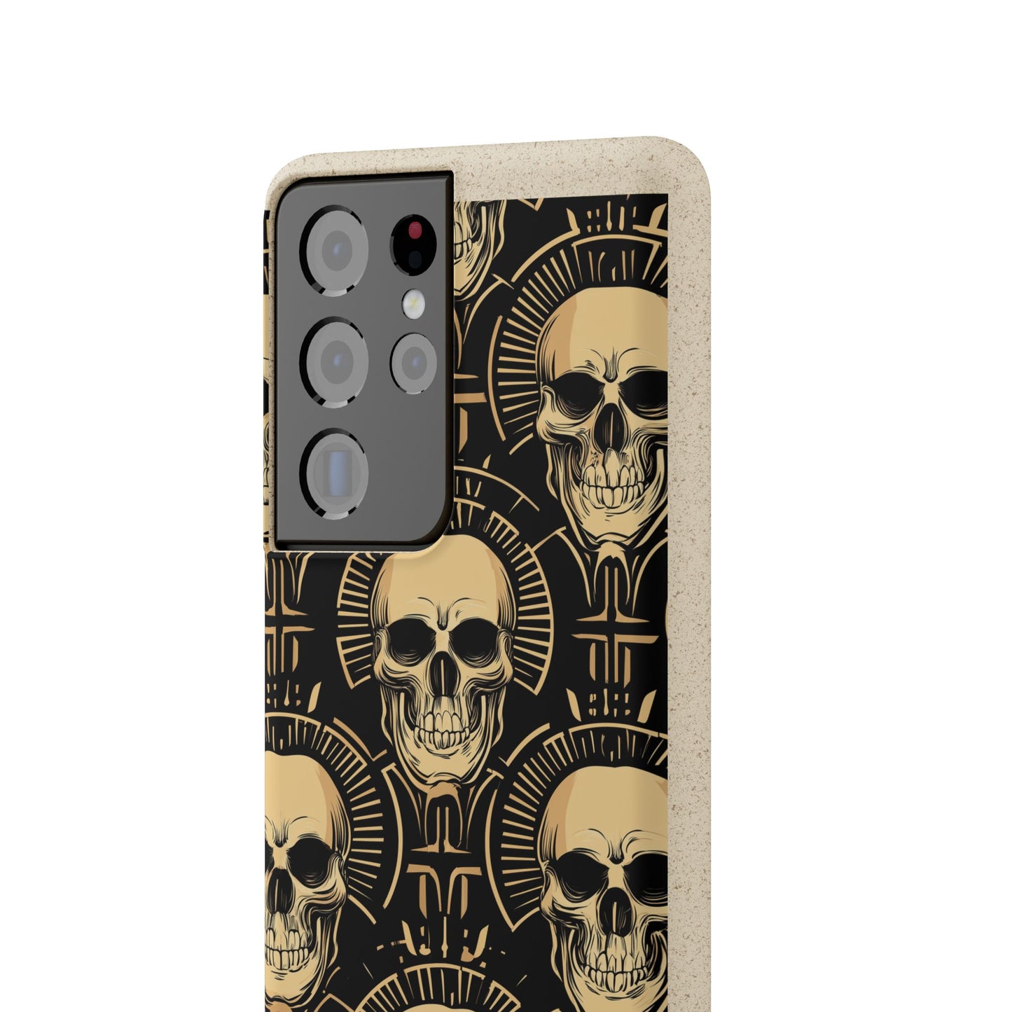 Skull Biodegradable Phone Case, Eco-Friendly iPhone Cover, Sustainable Gift, Cool Skull Design, Skull Art Accessories, Halloween Decor