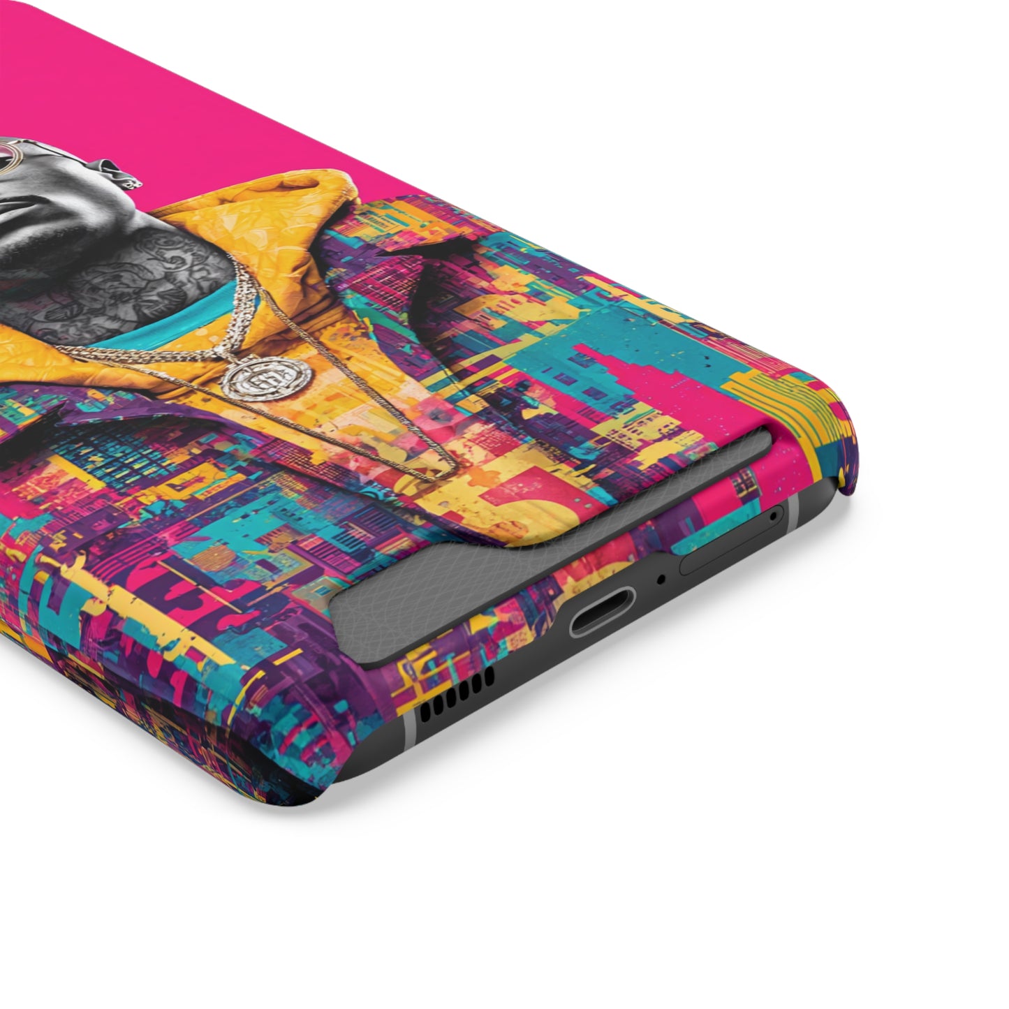 Vibrant Phone Case With Card Holder - Retro Style, Hip Hop Lover's Accessory, Colorful Gift, Music Enthusiast Essential, Unique Phone [...]