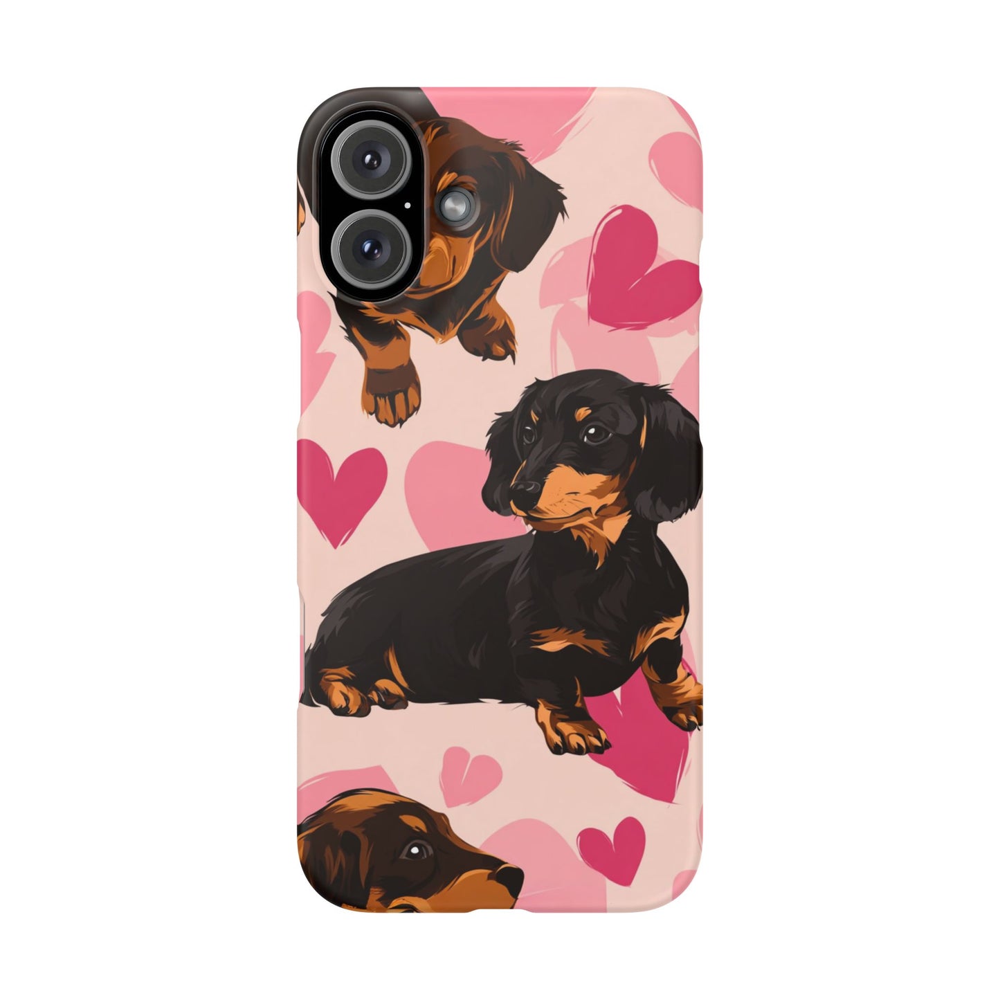 Pink Dachshund Love Phone Case for Iphone and Samsung Customistion and Free Shipping Avvialable