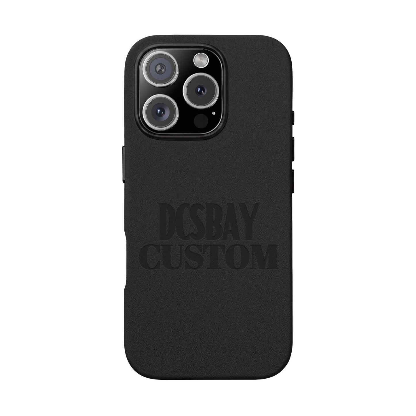 Engraved PU Leather Phone Case — Minimal Bear Silhouette