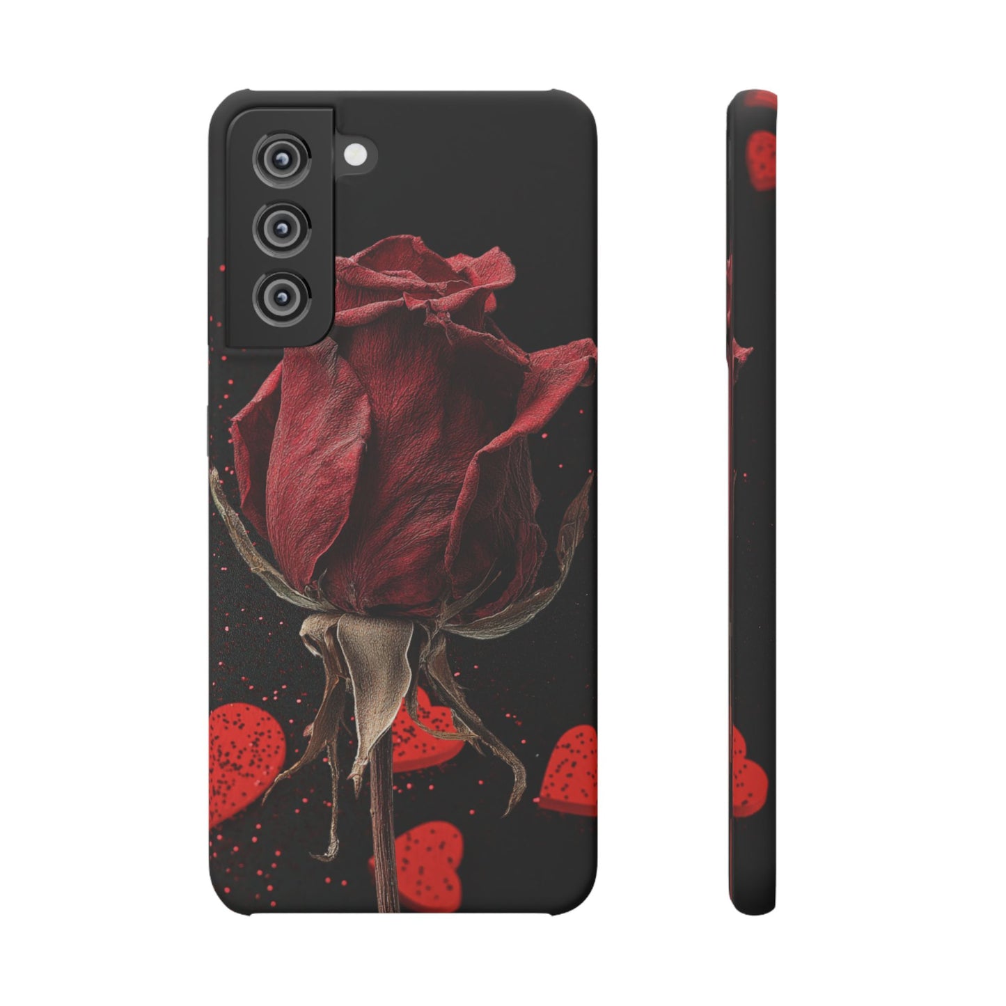 Romantic Rose Snap Case, Floral Phone Cover, Valentines Day Gift, Trendy Mobile Accessory, Heart Design Case, Elegant Phone Protector