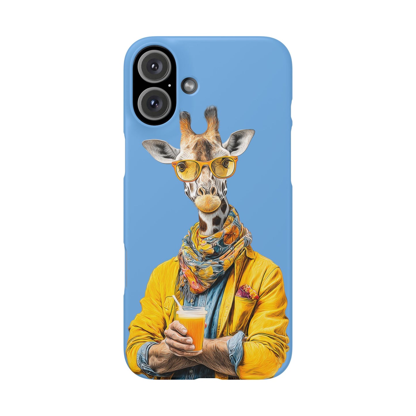 Giraffe Blue Snap Case Phone Cover for Animal Lover Iphone and Samsung models