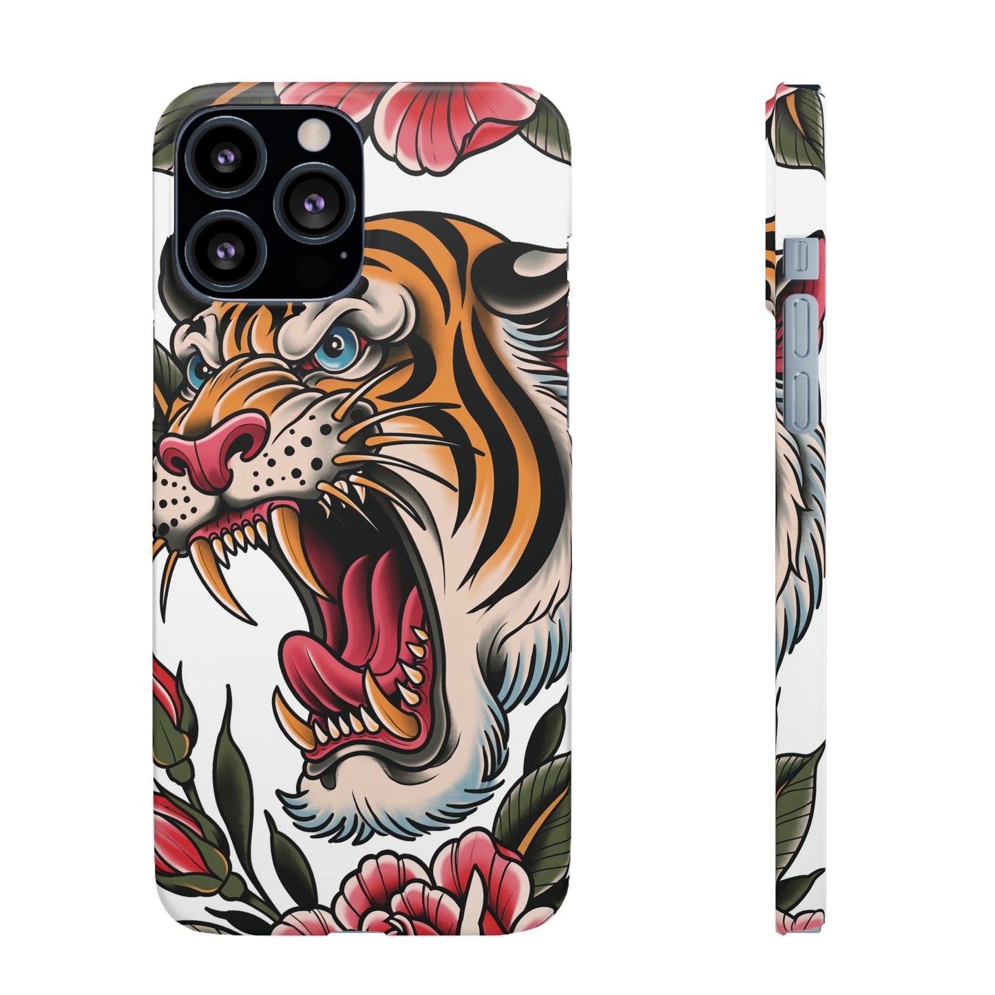 Tiger Floral Phone Case — Vintage Roaring Tiger Snap Case