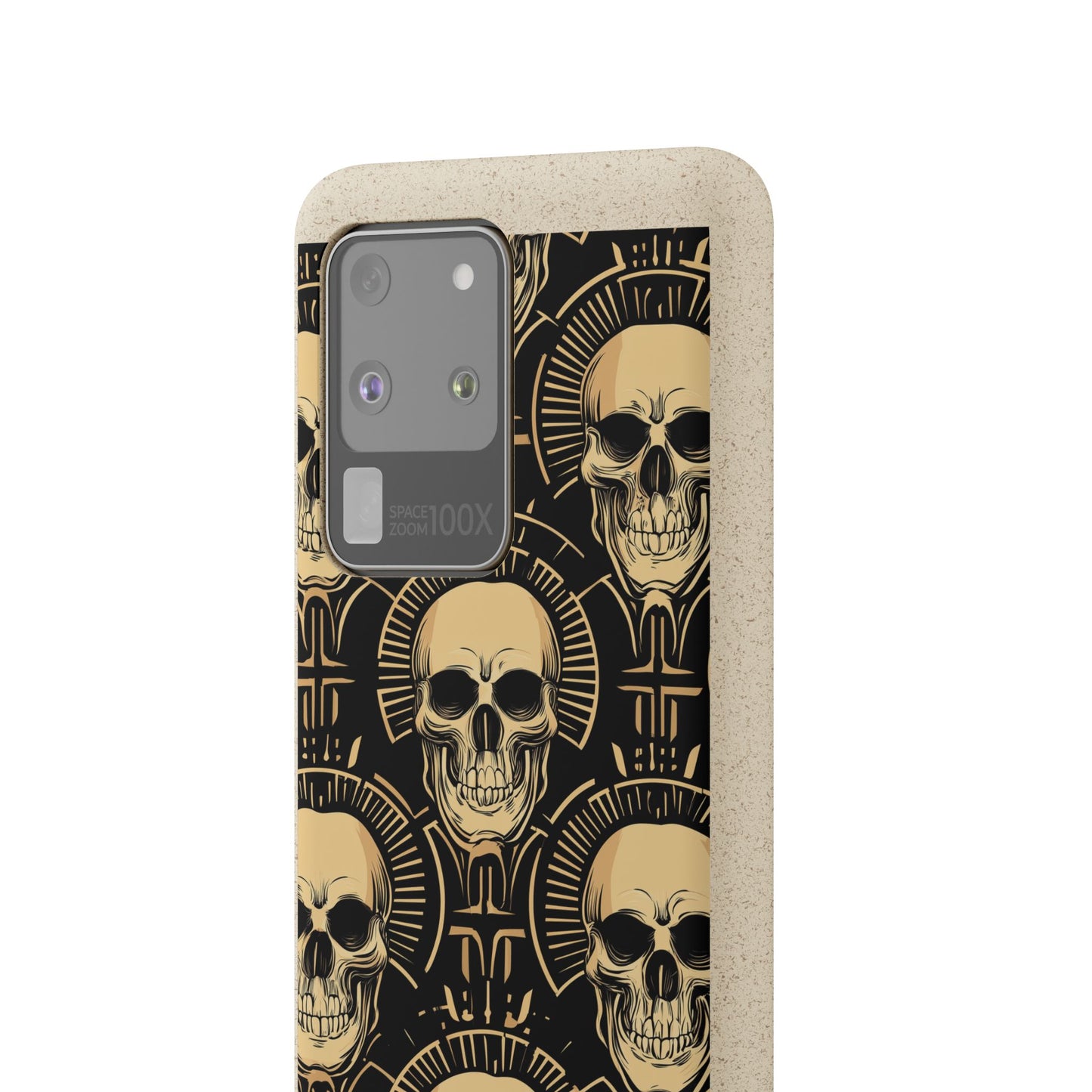 Skull Biodegradable Phone Case, Eco-Friendly iPhone Cover, Sustainable Gift, Cool Skull Design, Skull Art Accessories, Halloween Decor