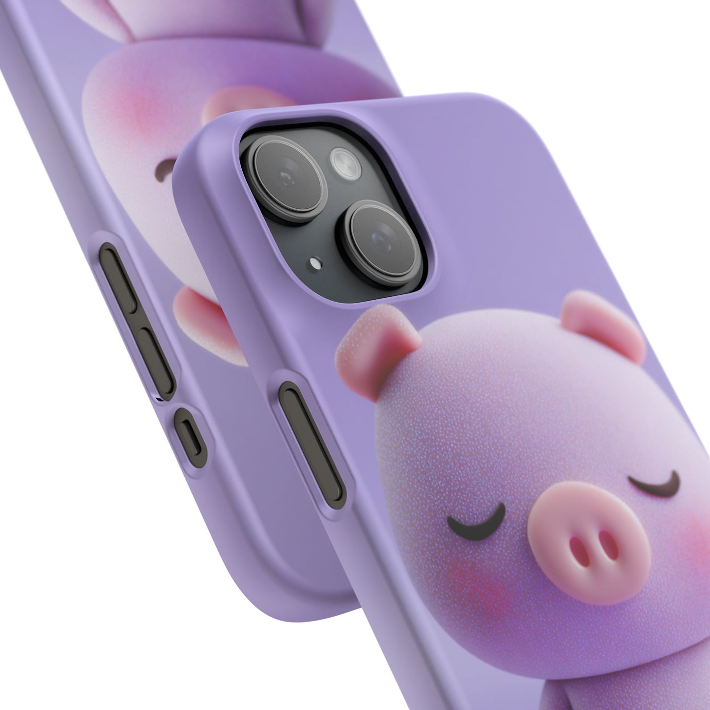 Cute Pig Snap Case for iPhone, Animal Lovers Phone Cover, Kawaii Aesthetic Accessory, Birthday Gift, Unique Phone Protection