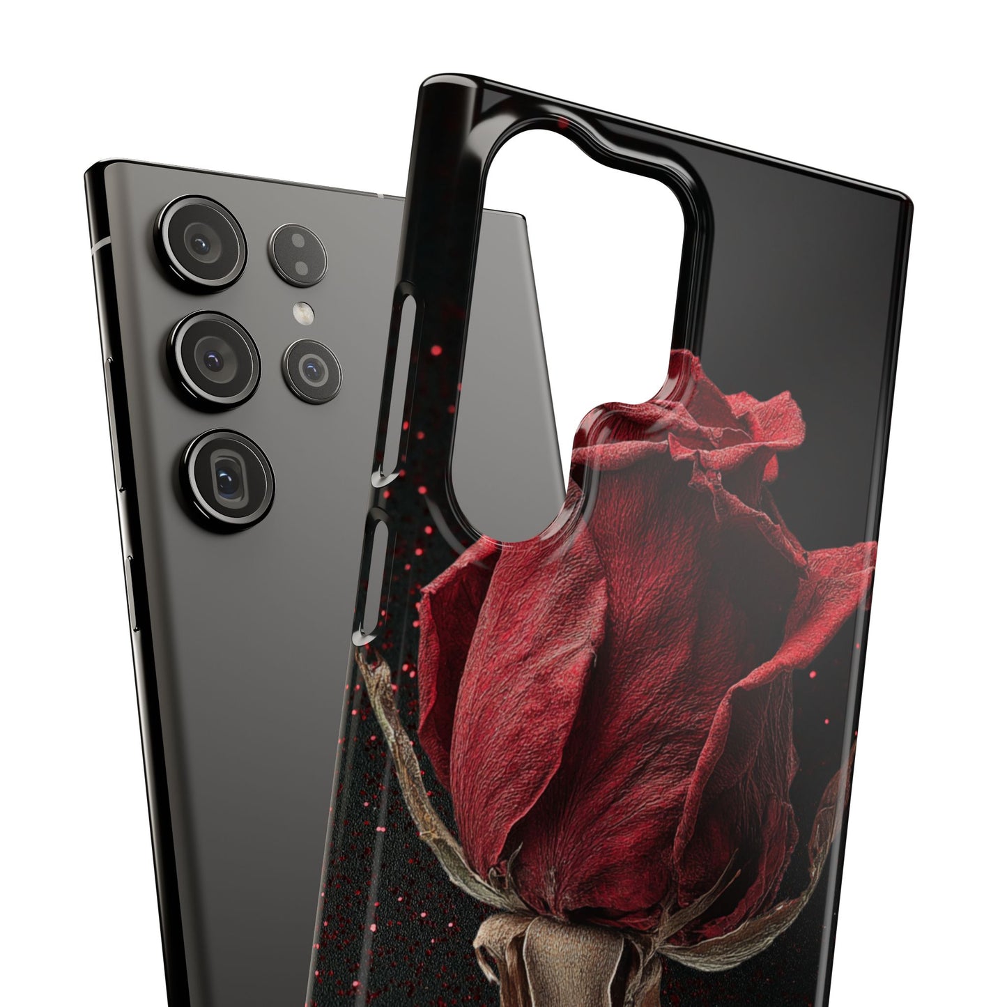 Romantic Rose Snap Case, Floral Phone Cover, Valentines Day Gift, Trendy Mobile Accessory, Heart Design Case, Elegant Phone Protector