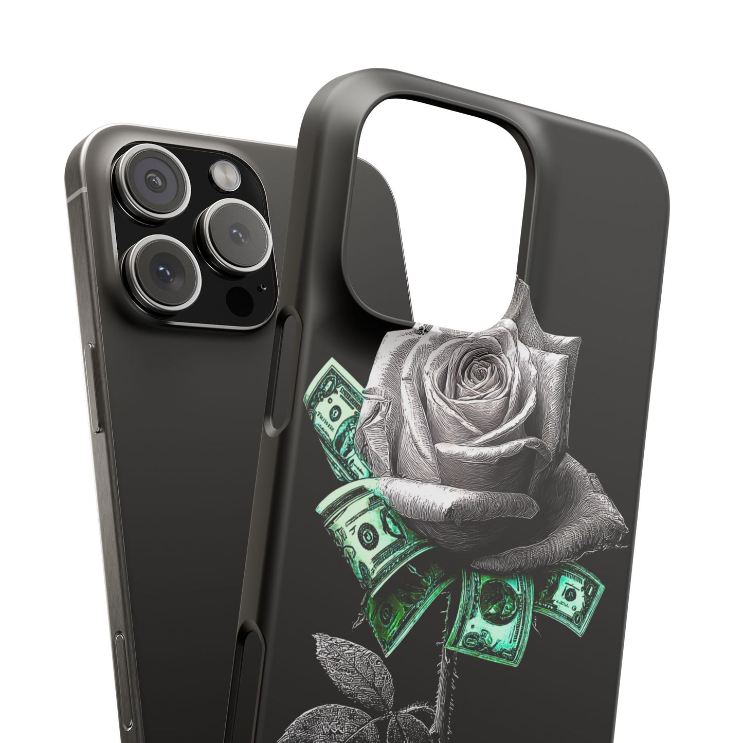 Stylish Rose & Money Snap Case - Floral Phone Protection, Trendy Gift for Him/Her, Birthday Present, Accessories for Teens
