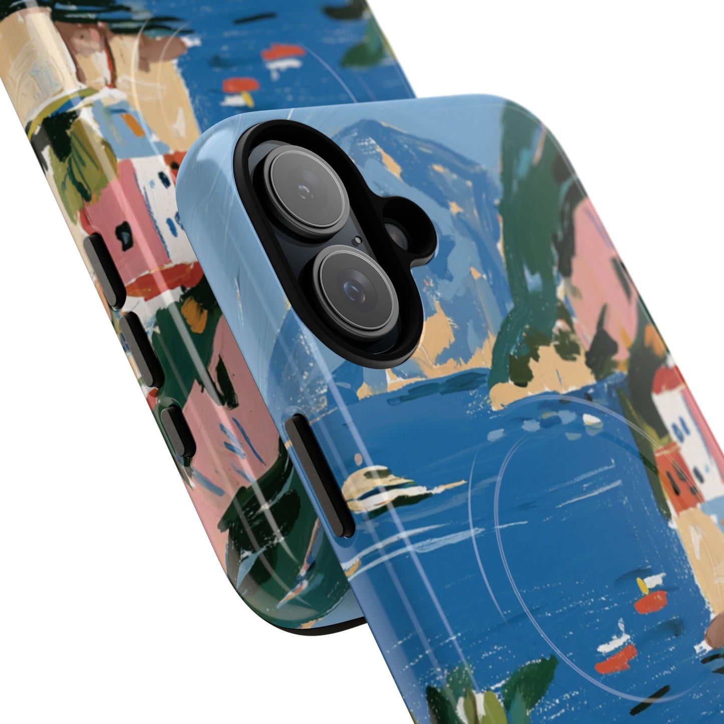 Mediterranean Seaside Phone Case — Painterly Lemon Coast Tough Magnetic Case