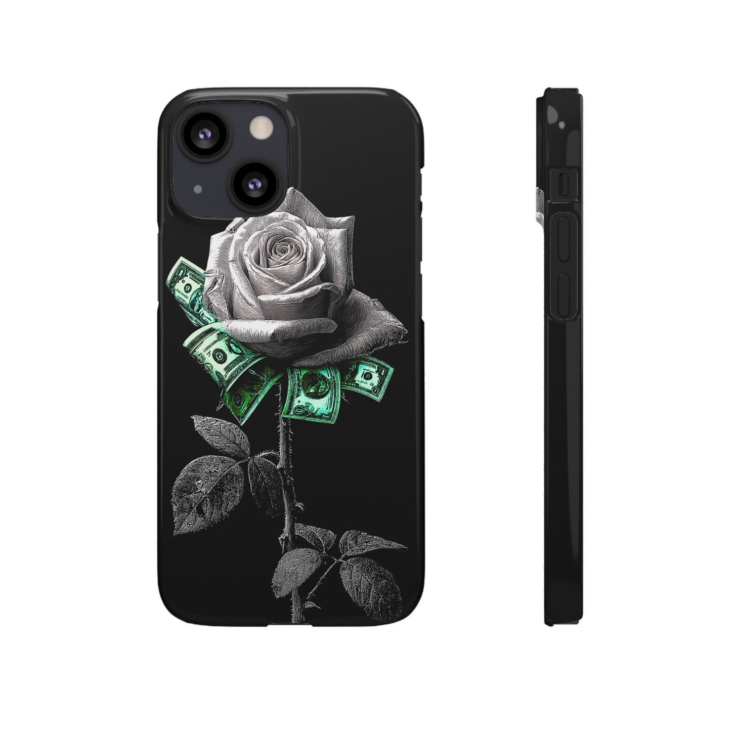 Stylish Rose & Money Snap Case - Floral Phone Protection, Trendy Gift for Him/Her, Birthday Present, Accessories for Teens