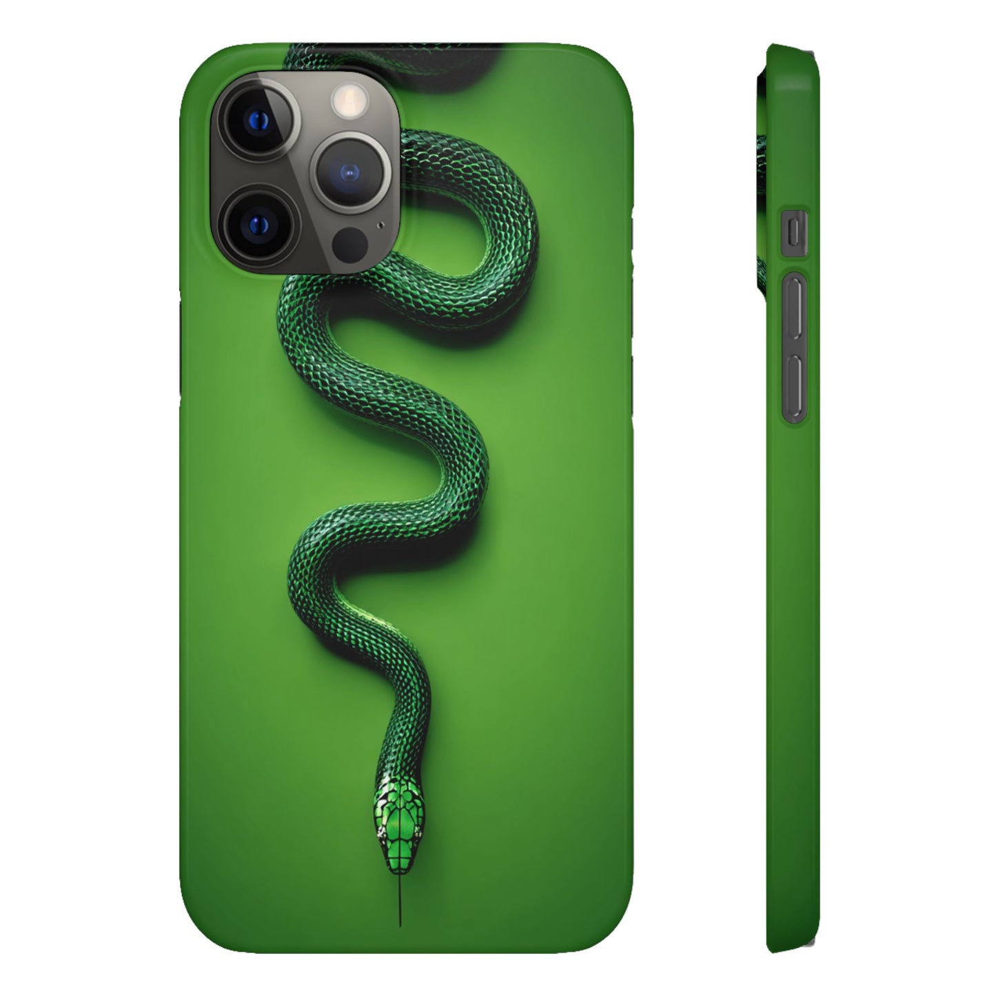 Green Snake Snap Case for iPhone, Stylish Phone Cover, Unique Gift, Trendy Accessory, Birthday, Nature Lover's Phone Case